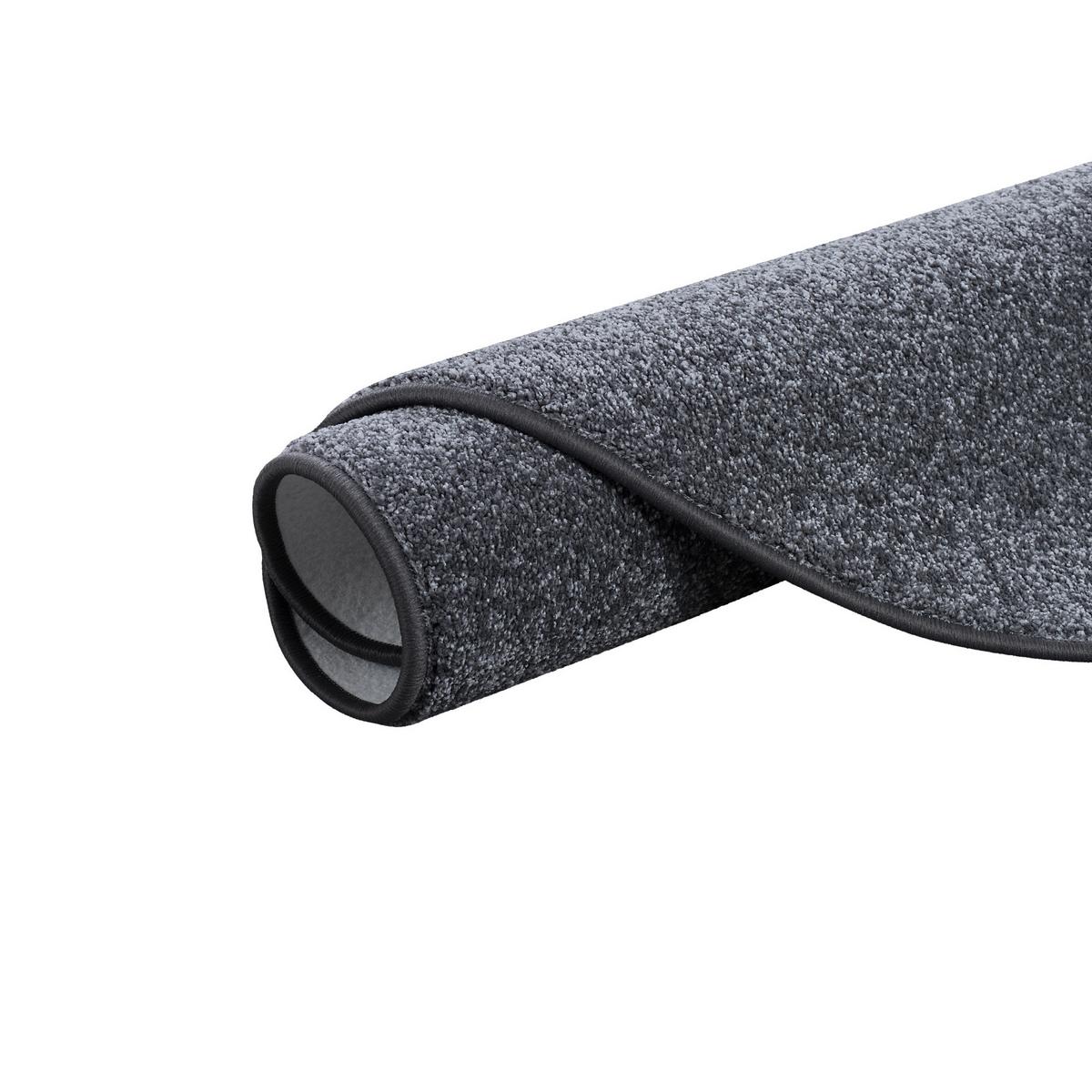 LUXUS SOFT VELOURS TEPPICH SHINE RUND - Anthrazit, Textil (133/133cm) - Snapstyle