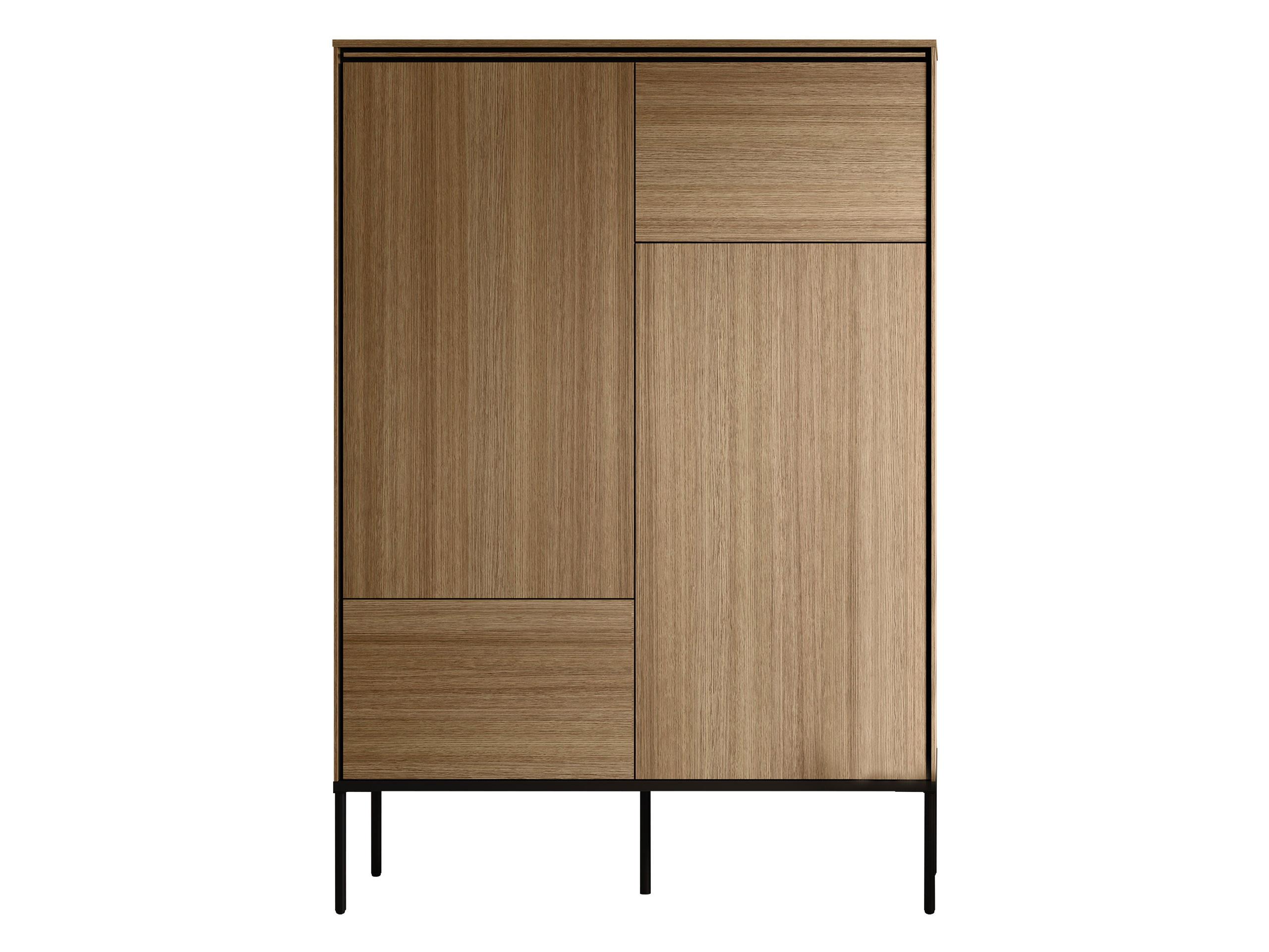 KOMMODE Visso 2D VI-02 - Eichefarben/Schwarz, Holzwerkstoff/Metall (98/142/34cm) - MIRJAN24