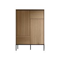 KOMMODE Visso 2D VI-02 - Eichefarben/Schwarz, Holzwerkstoff/Metall (98/142/34cm) - MIRJAN24