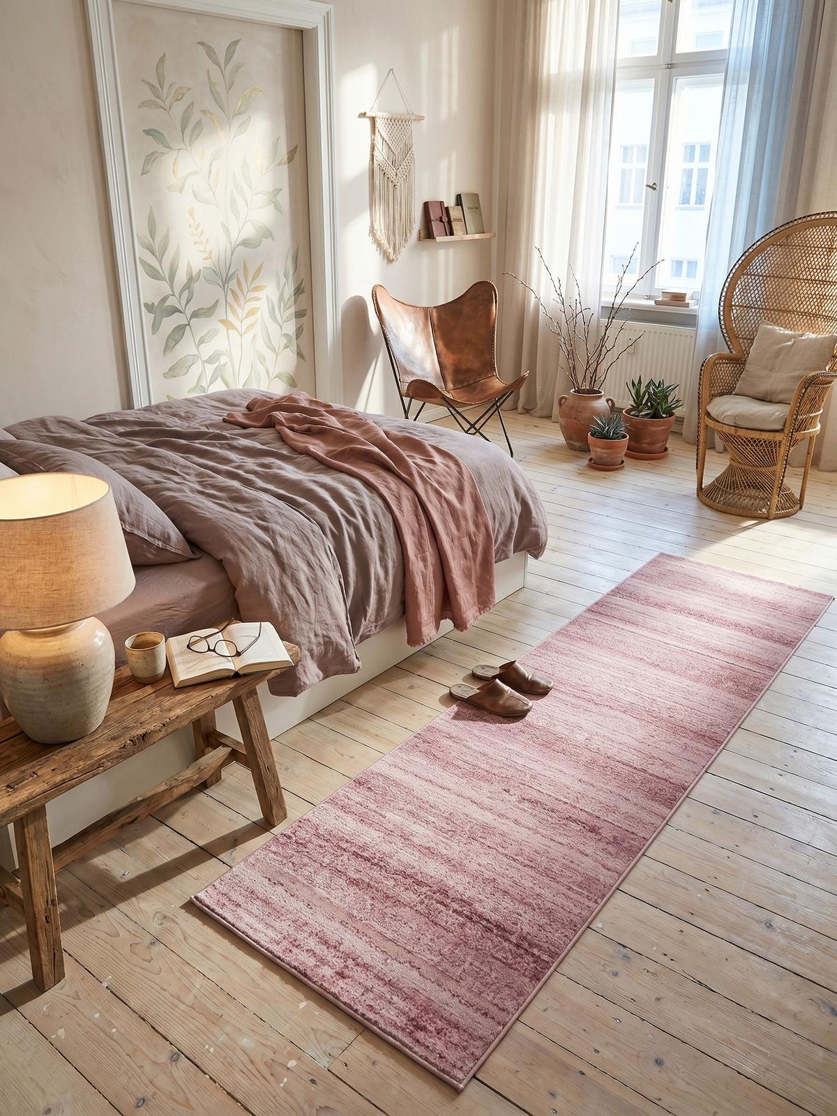 KURZFLORTEPPICH INN, einfarbig, Rosa, 80 x 300 cm - Rosa, Textil (300/80cm) - KADIMA DESIGN