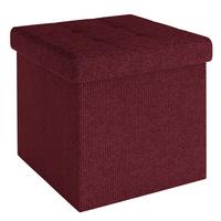 SITZHOCKER Faltbar mit Stauraum 38/38/38 cm (Rot) - Bordeaux, Textil (38/38/38cm) - Intirilife