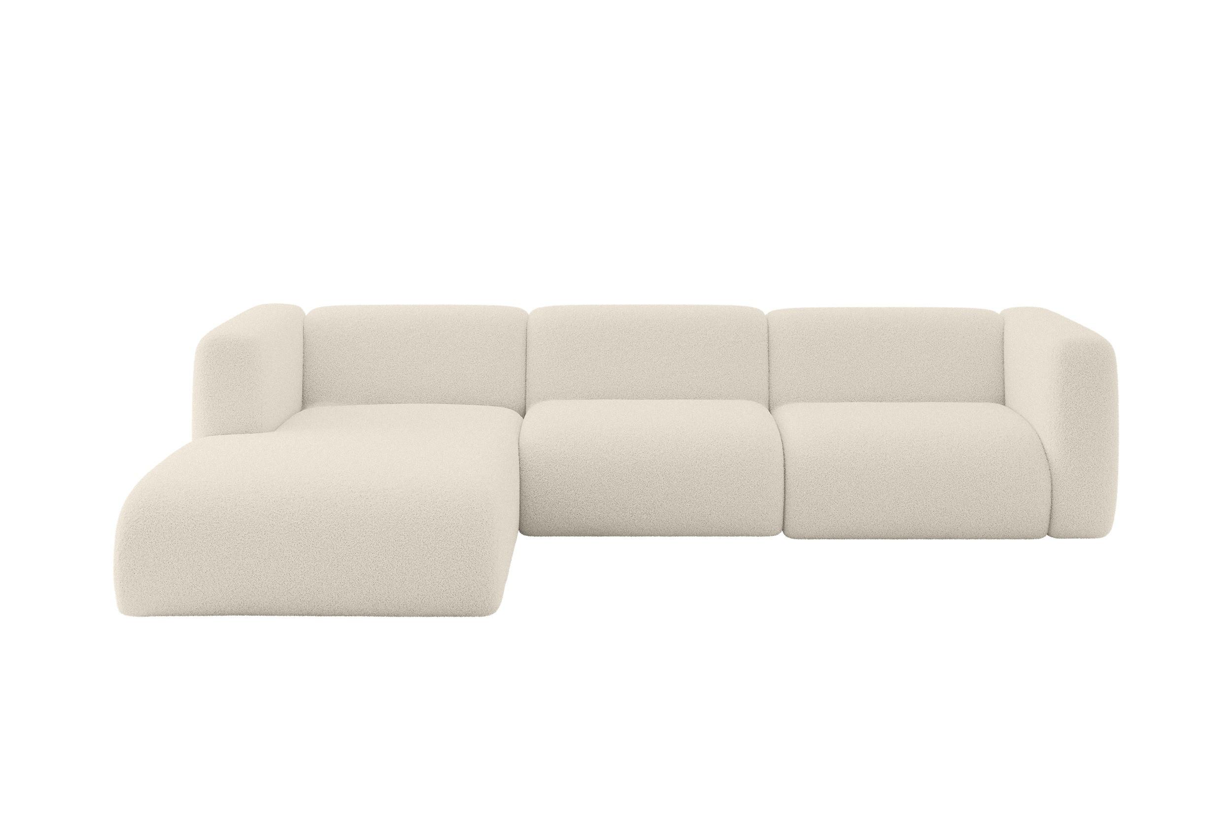 ECKSOFA Ottomane Links MIRA-L2 318x179x89 Beige Bouclé - Kaschmir/Beige, Holzwerkstoff/Kunststoff (318/179cm) - ALTDECOR