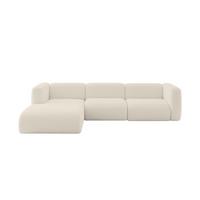 ECKSOFA Ottomane Links MIRA-L2 318x179x89 Beige Bouclé - Kaschmir/Beige, Holzwerkstoff/Kunststoff (318/179cm) - ALTDECOR