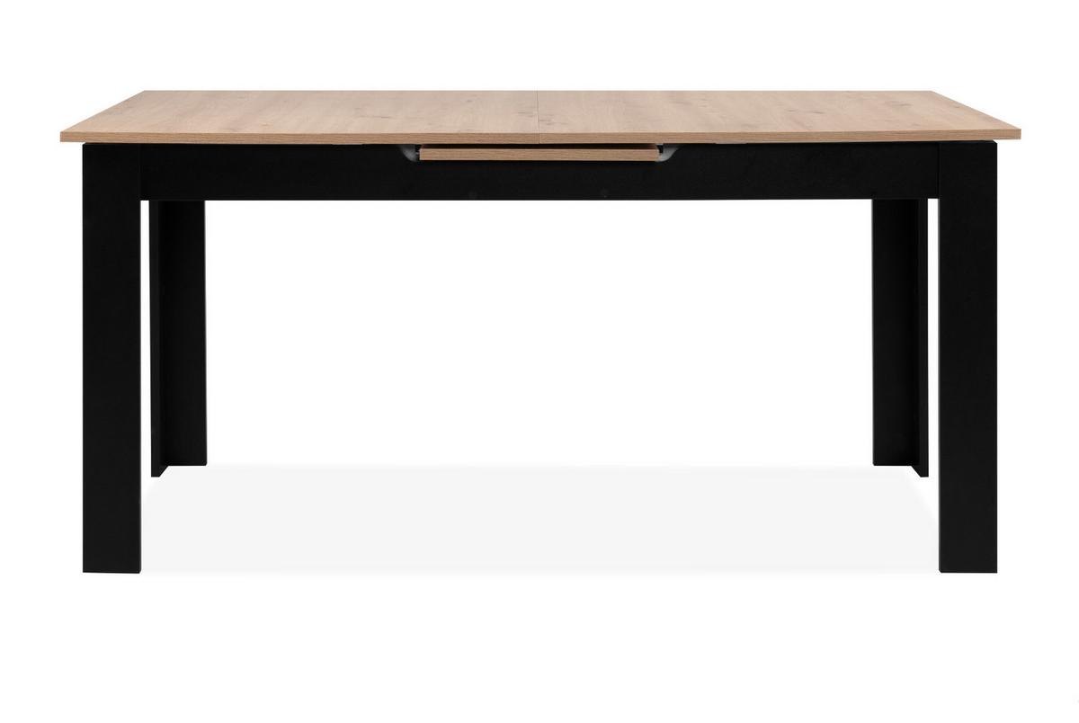 ESSTISCH Eiche Artisan, schwarz 160 - 20 cm, Küchentisch ausziehbar - Schwarz/Eiche Artisan, Holzwerkstoff (160/80/75cm) - Furn.Design