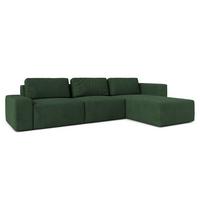ECKSOFA L Form Arkleton Dunkelgrün 360/180/93 cm Rechts Bequem & Modern - Dunkelgrün/Schwarz, Kunststoff/Textil (360/180cm) - AX Living