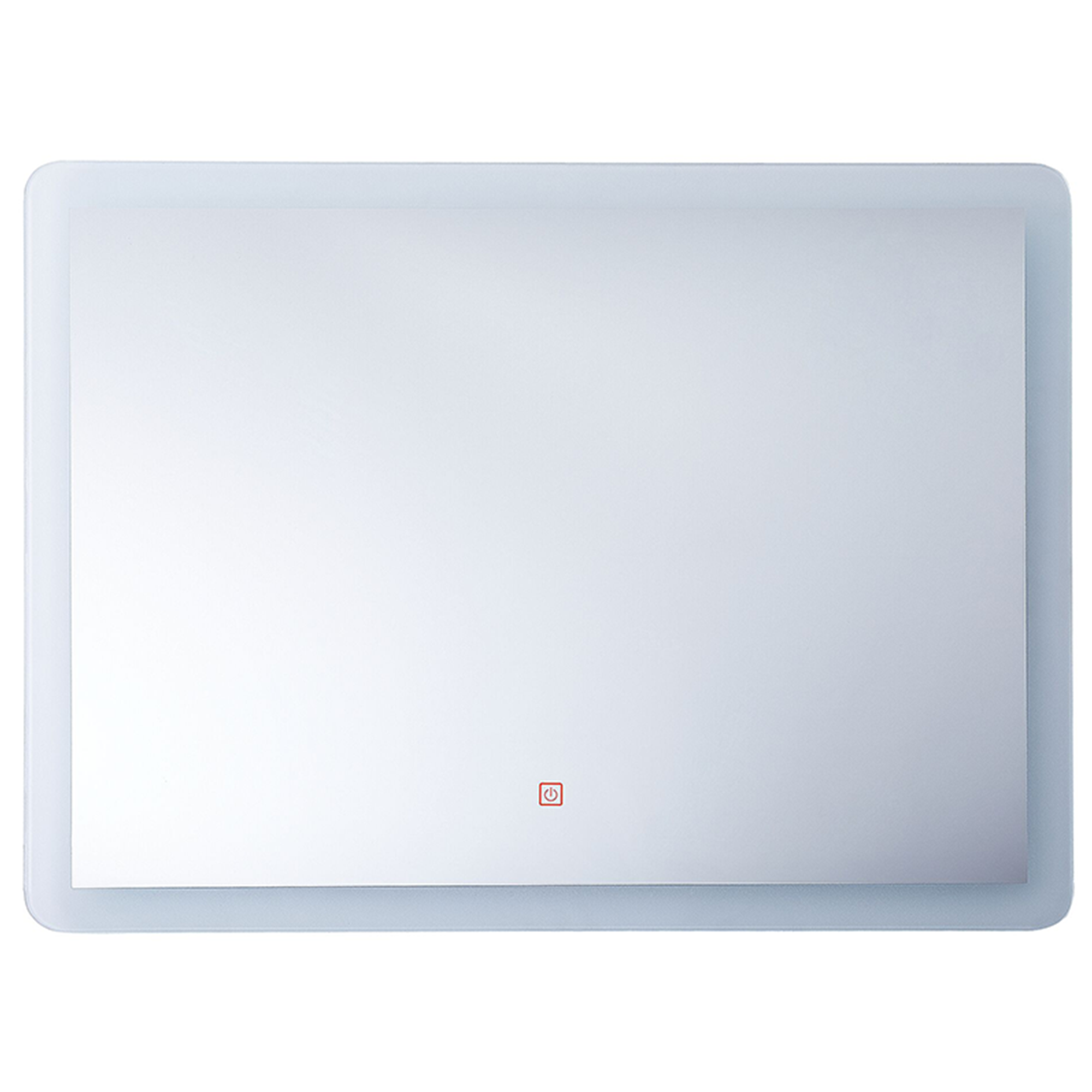 BADSPIEGEL mit LED-Beleuchtung rechteckig 80/60 cm Corroy - Silberfarben, Glas (80/60/3cm) - Beliani