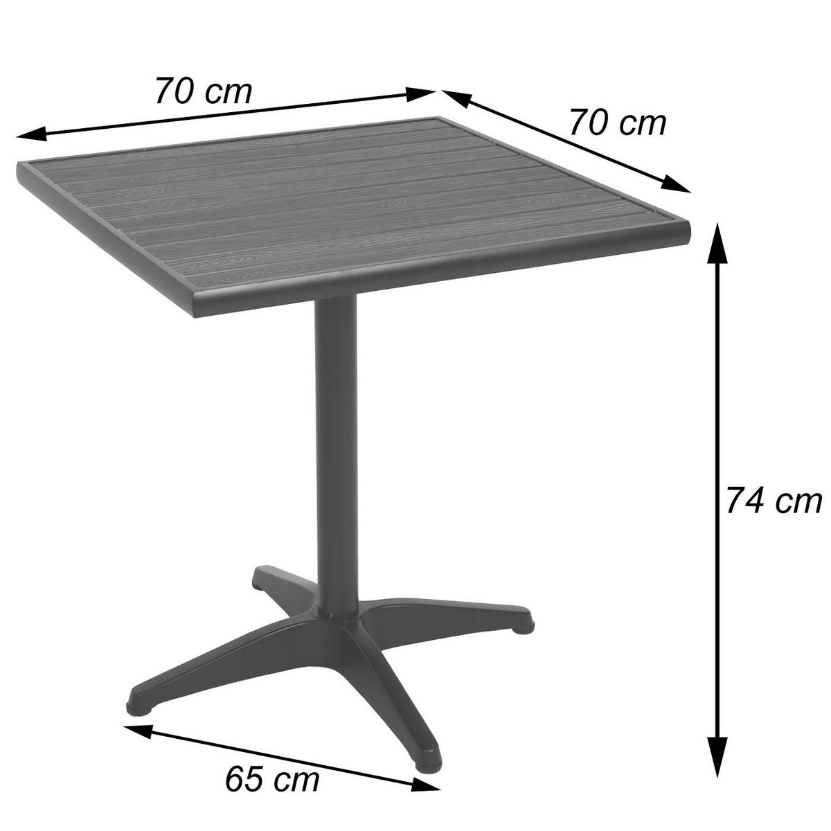 GARTENTISCH Schwarz, Braun - Schwarz/Braun, Metall (70/70/74cm) - MCW