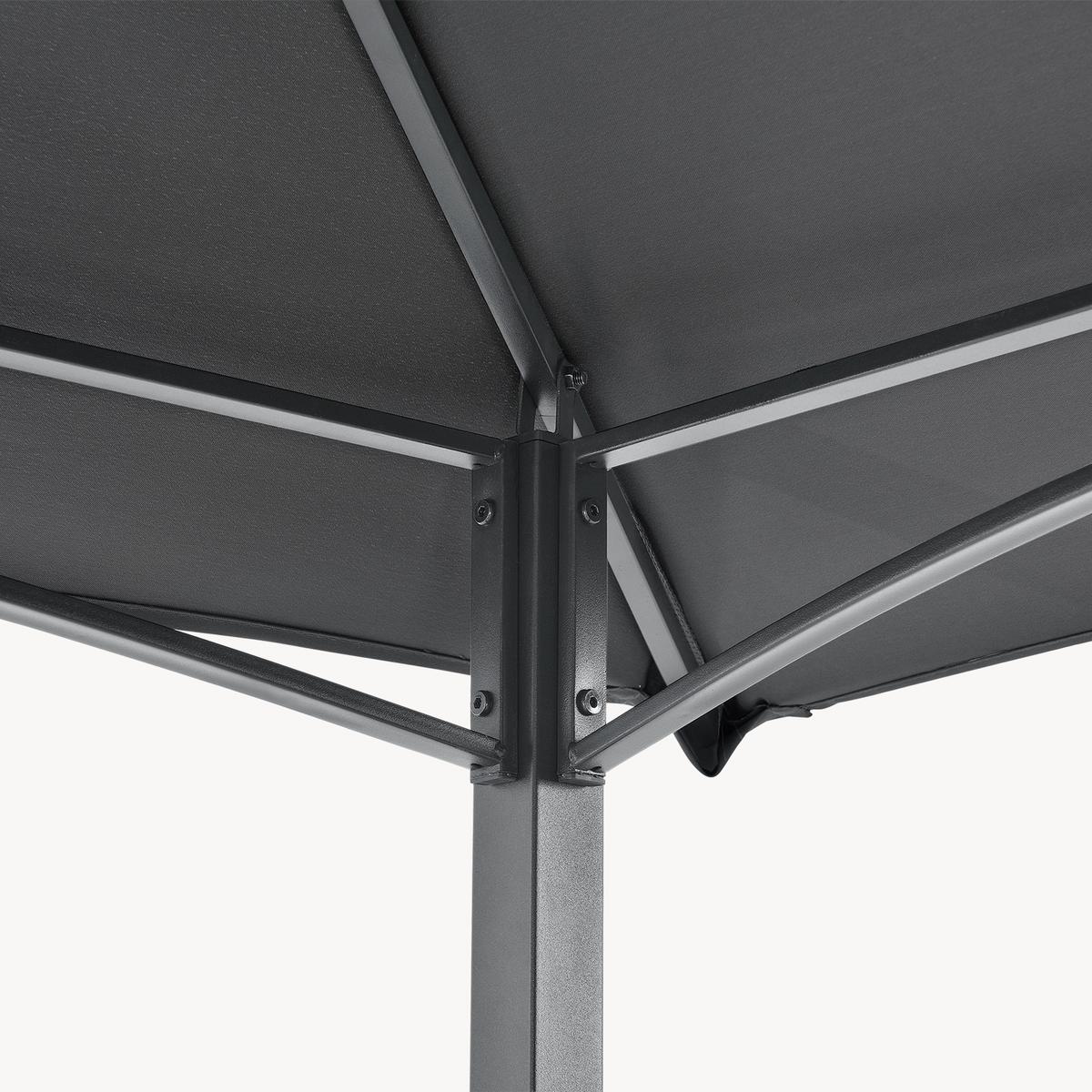 PAVILLON Parga - Dunkelgrau, Kunststoff/Metall (241/250/151cm) - [en.casa]