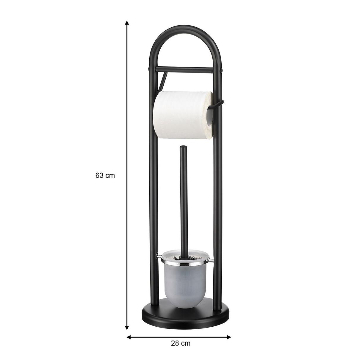 TOILETTENPAPIERHALTER EGON schwarz - Schwarz, Metall (19/63/19cm) - IDIMEX