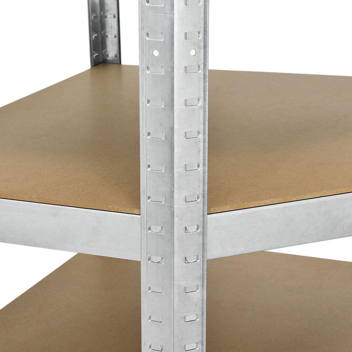 ECKREGAL Lagerregal Corner Basic verzinkt 180x70x70 cm - Silberfarben, Metall (70/180/70cm) - Juskys