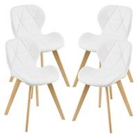 ESSZIMMERSTUHL-SET 4 TLG. Älmhult - Weiß, Leder (47/78/52cm) - [en.casa]