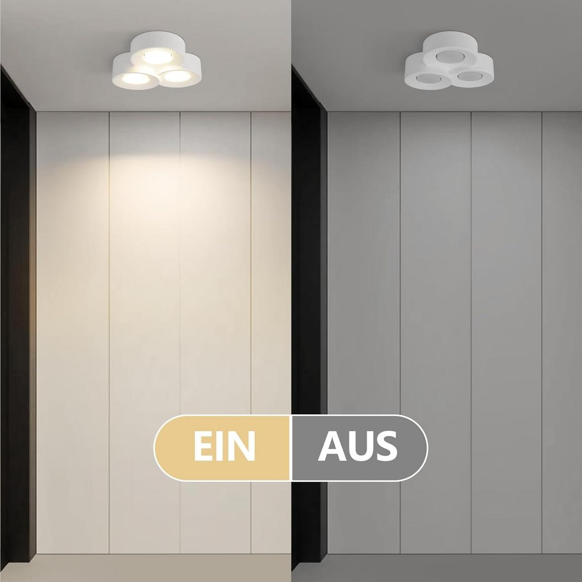 DECKENSTRAHLER Funkeldar 5.5/26.1/28 cm - Weiß, Metall (28/5.5/26.1cm) - ZMH