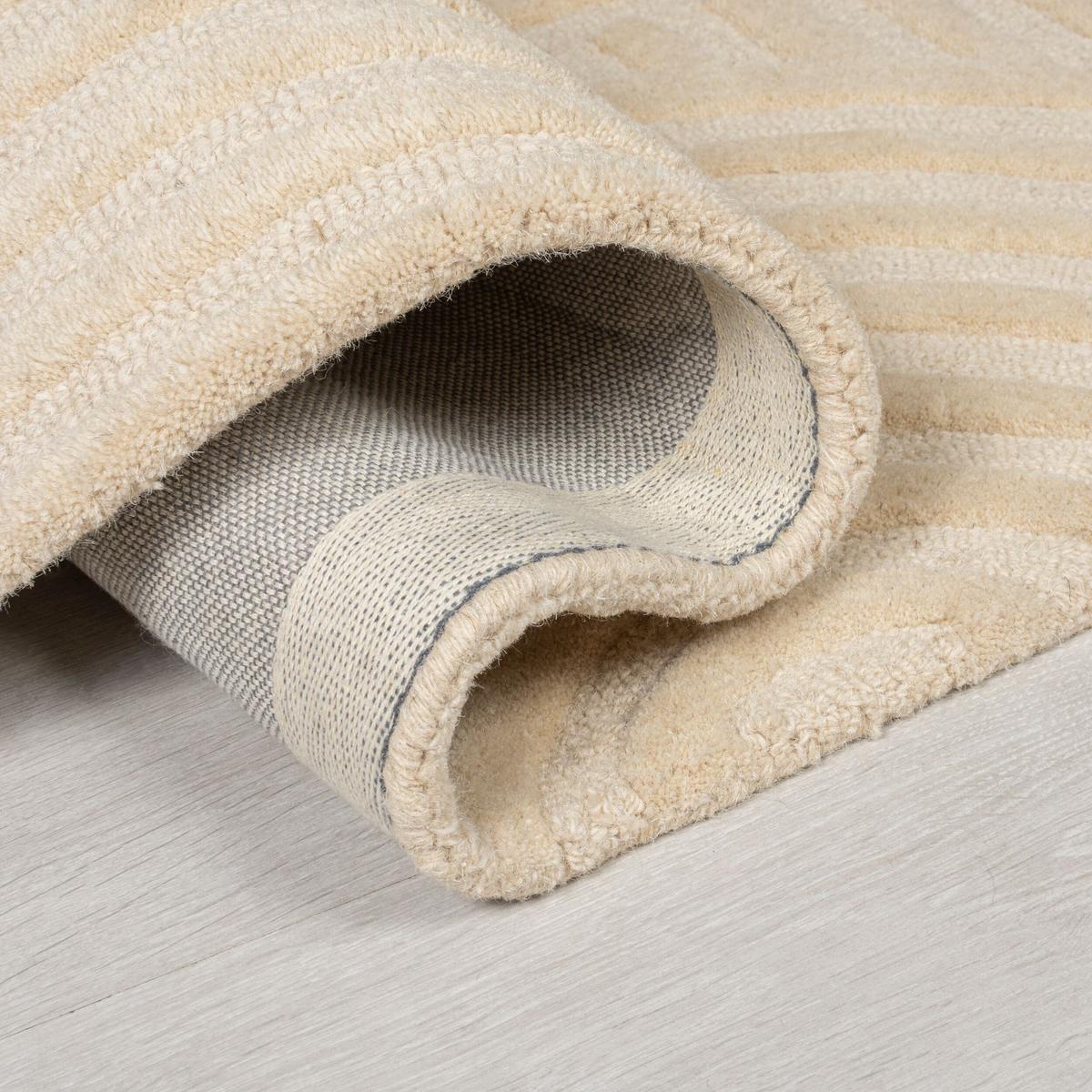 TEPPICH aus Wolle LEVEN in Natur, geometrisch, 200 x 290 cm - Beige, Textil (200/290cm) - KADIMA DESIGN