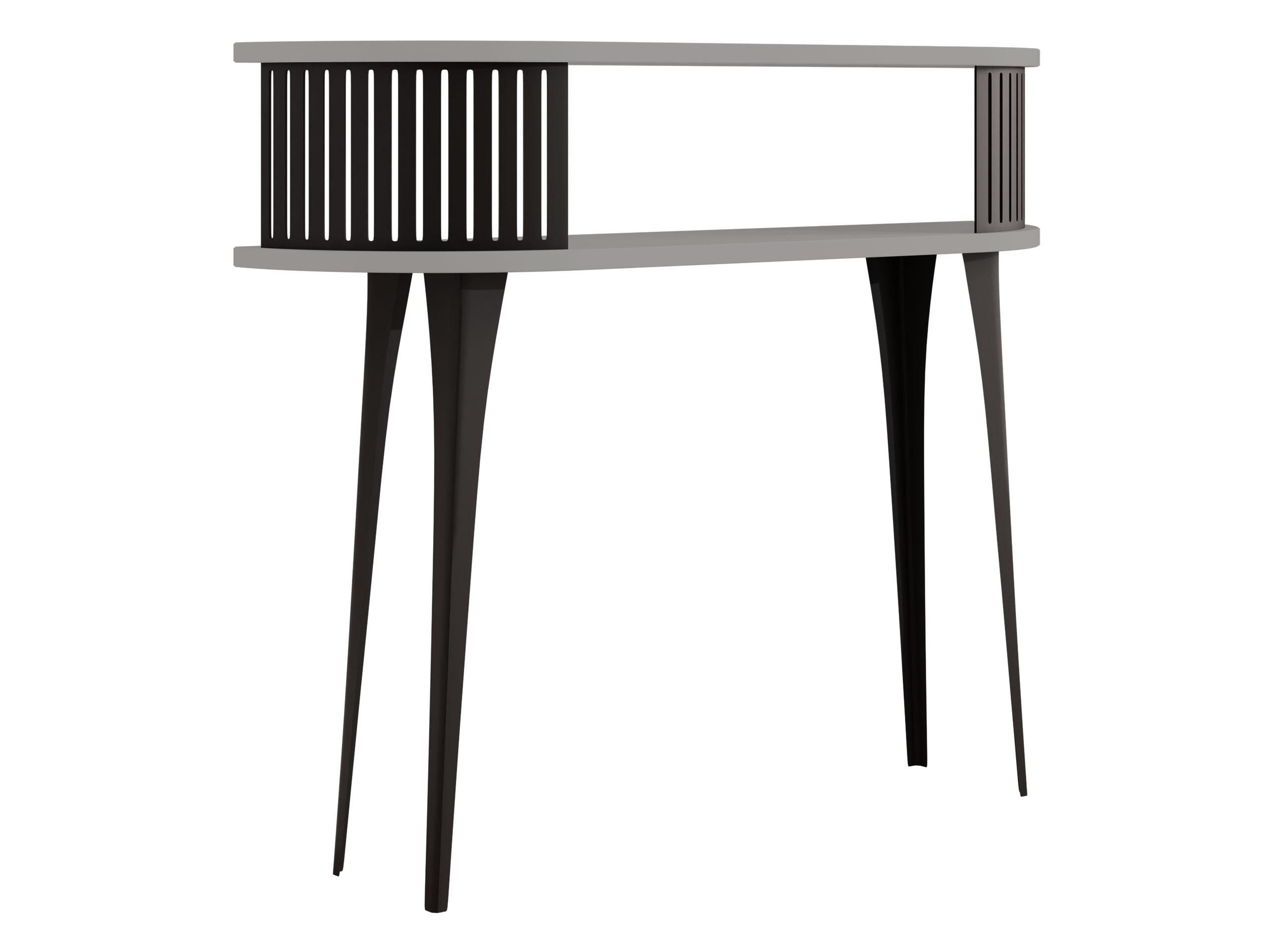 KONSOLENTISCH Roenni Oval - Schwarz/Grau, Holzwerkstoff/Metall (100/25/86cm) - MIRJAN24