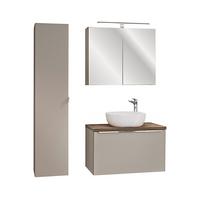 BADMÖBEL 80cm Eros 2er-Set Taupe - Taupe, Holzwerkstoff (80/48/46cm) - Petits-meubles