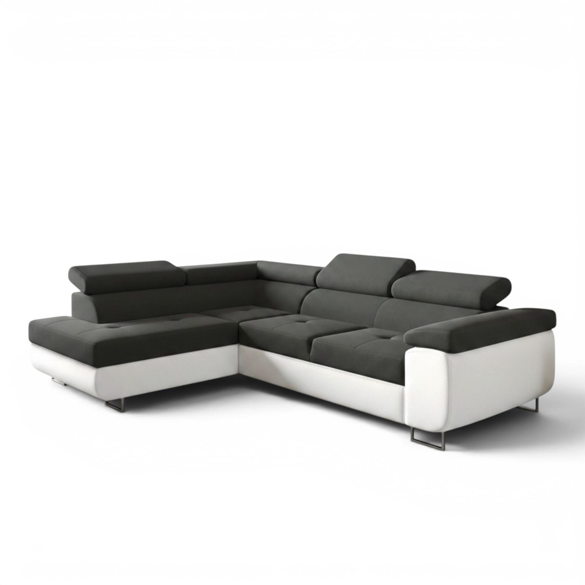 ECKSOFA Jade Mit Schlaffunktion - Schwarz, Holzwerkstoff/Textil (202/275cm) - Fun Möbel
