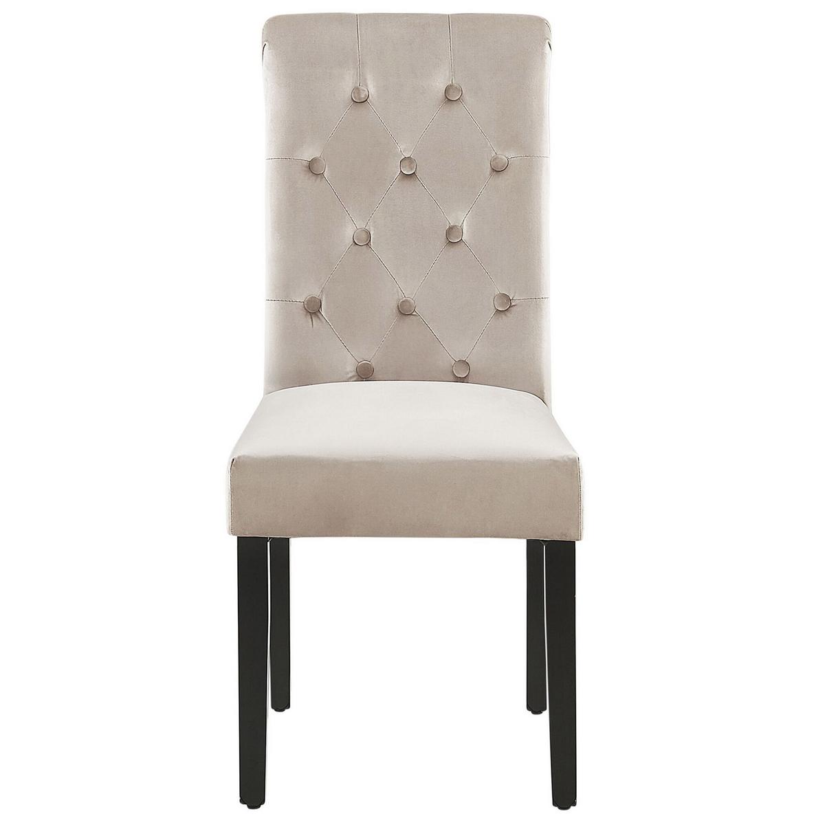 ESSZIMMERSTUHL 2er-Set Samtstoff Grau Velva - Grau, Holz/Textil (46/98/48cm) - Beliani