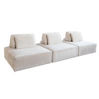MODULSOFA WIOLO SOFT 3 MODULE 3 KISSEN Cremeweiß Cord - Creme/Schwarz, Kunststoff/Textil (333/84/111cm) - KAWOLA