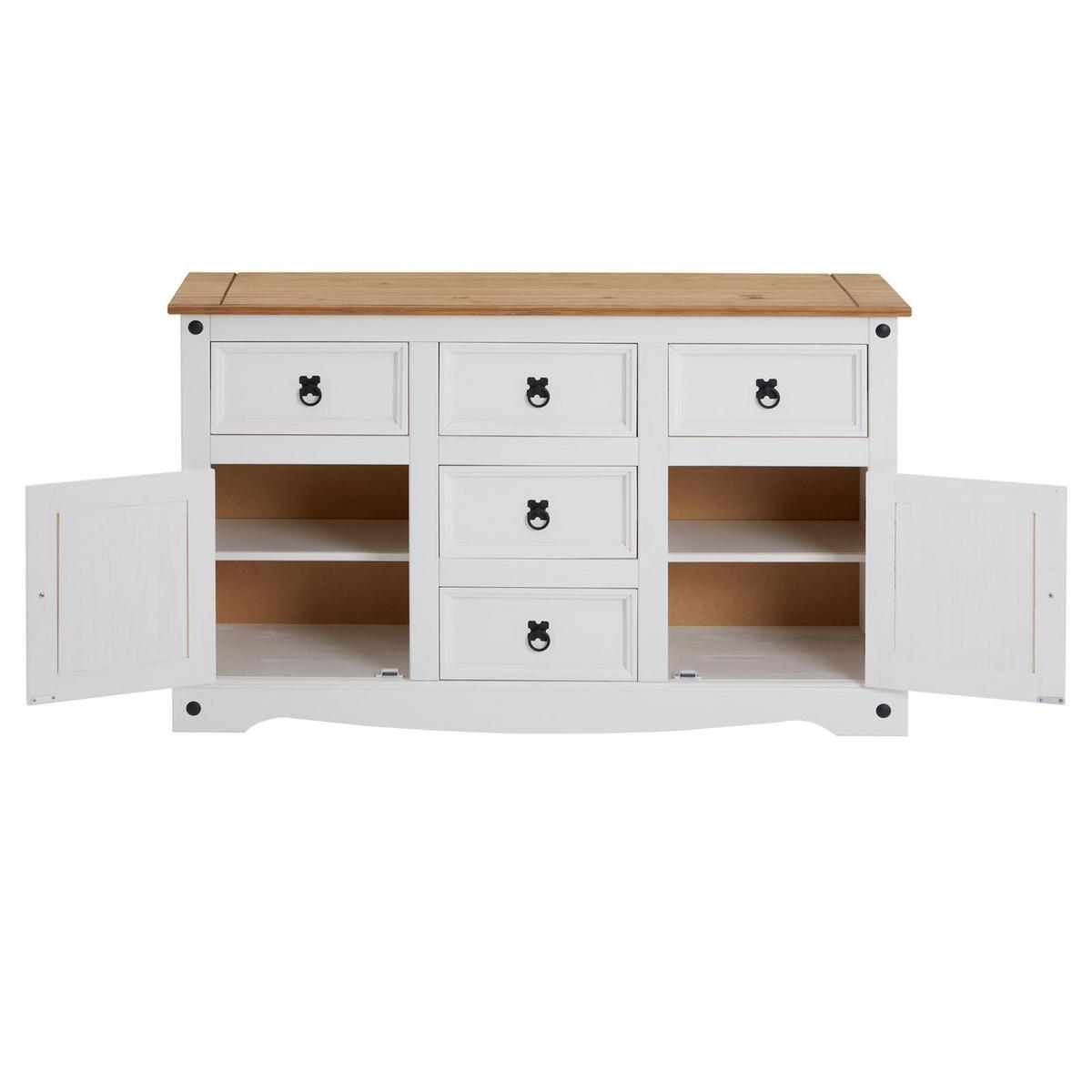 SIDEBOARD CAMPO weiß/braun - Weiß/Braun, Holz (125/76/40cm) - CARO-Möbel