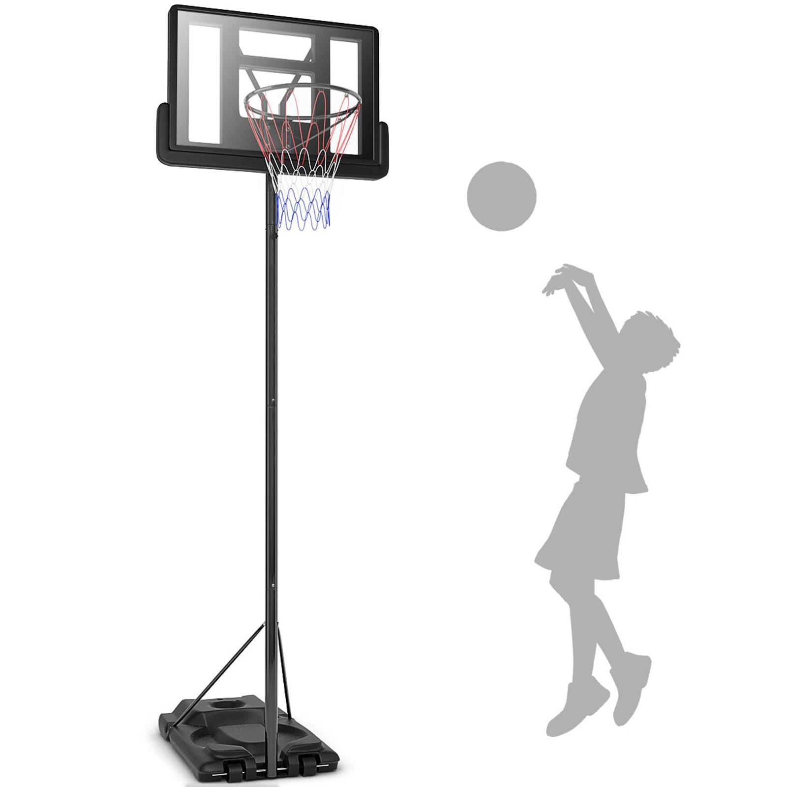 HÖHENVERSTELLBARER BASKETBALLKORB Schwarz - Schwarz, Kunststoff (97/65cm) - COSTWAY