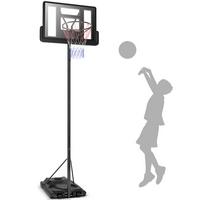 HÖHENVERSTELLBARER BASKETBALLKORB Schwarz - Schwarz, Kunststoff (97/65cm) - COSTWAY