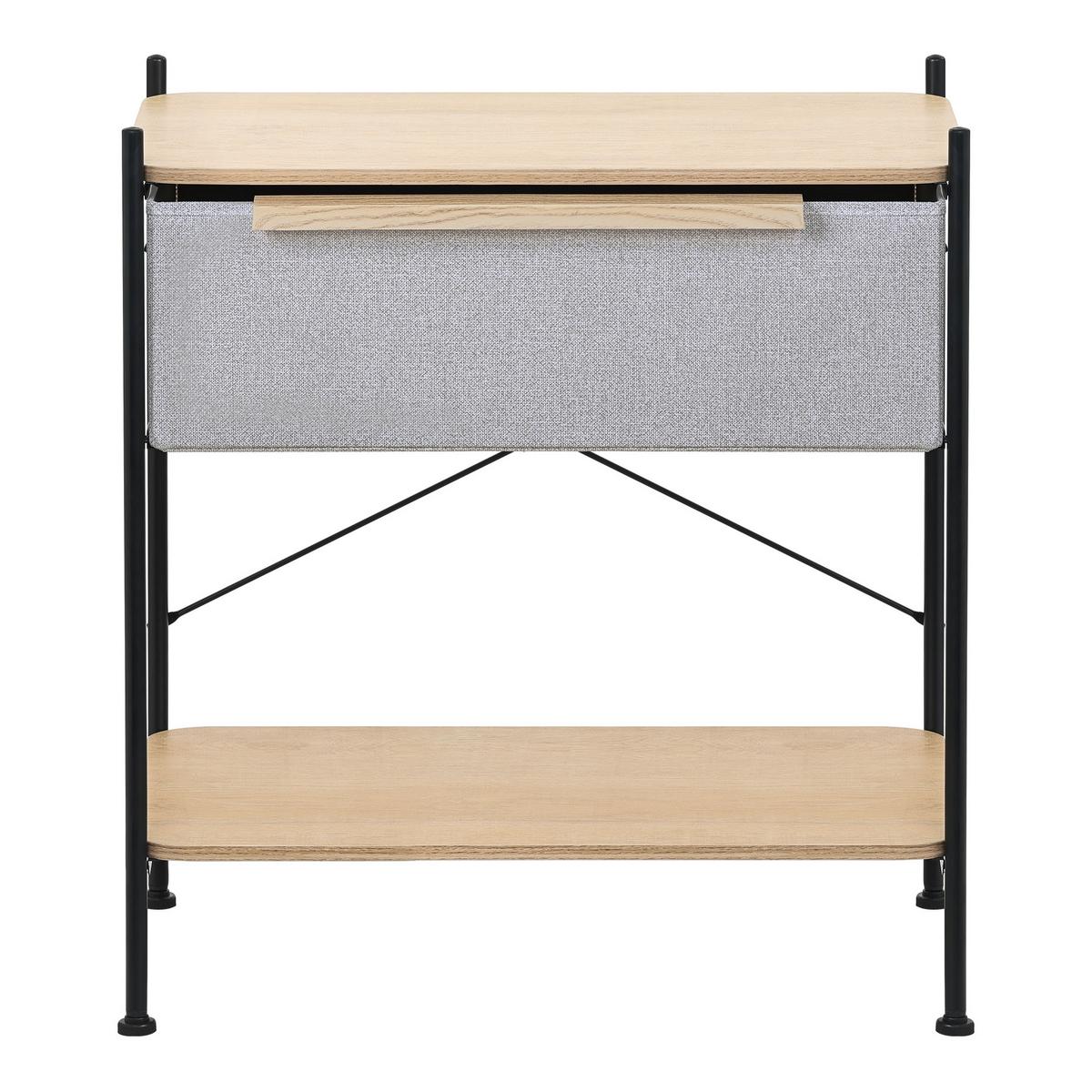 REGAL mit Schublade aus Stoff 62x67,5x42,5 cm Grau - Dunkelgrau/Naturfarben, Holzwerkstoff (62/67.5/42.5cm) - ML-DESIGN