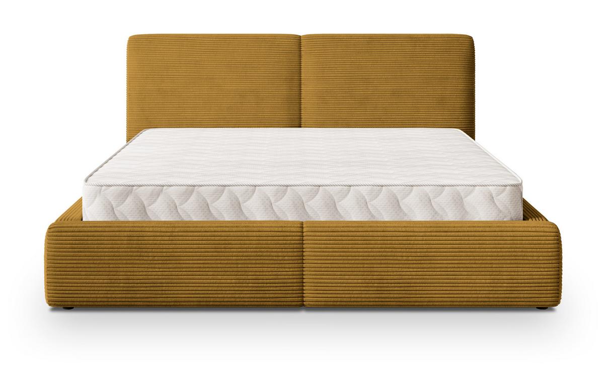 POLSTERBETT FELURO P 200x200 cm mit Bettkästen - Gelb - Gelb, Holz/Textil - MASSENO
