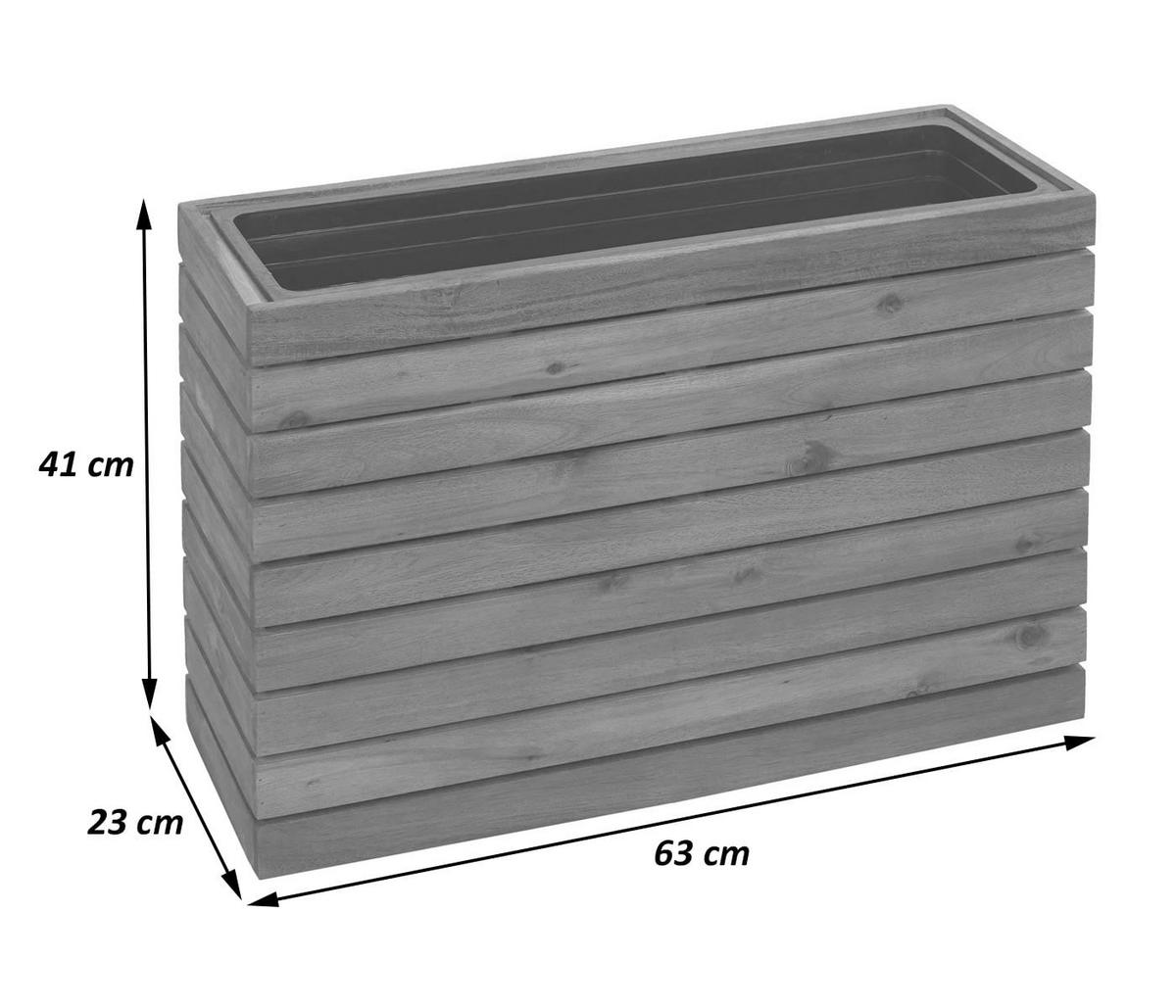 PFLANZKASTEN Schwarz - Schwarz, Holz (63/41/23cm) - MCW