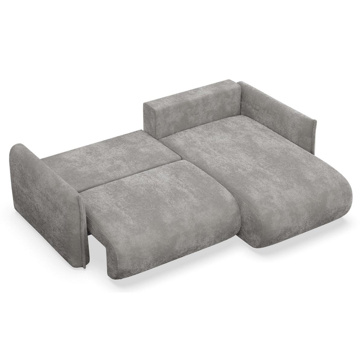 ECKSOFA Cushi Grau-Chenille - Schwarz/Grau, Kunststoff/Textil (183/252cm) - Selsey