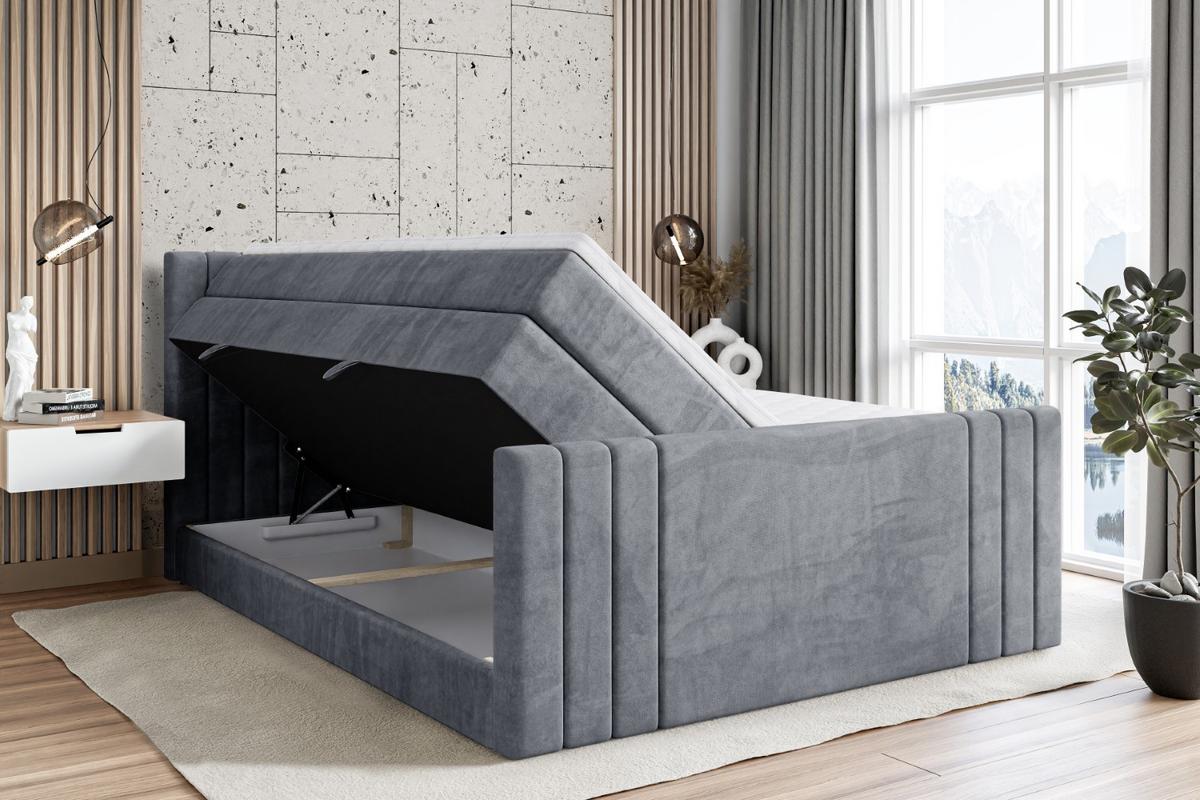 BOXSPRINGBETT IDRIKO-Z KING - 140x200 - H3/H4 - Grau - Grau, Holzwerkstoff (140/200cm) - ALTDECOR