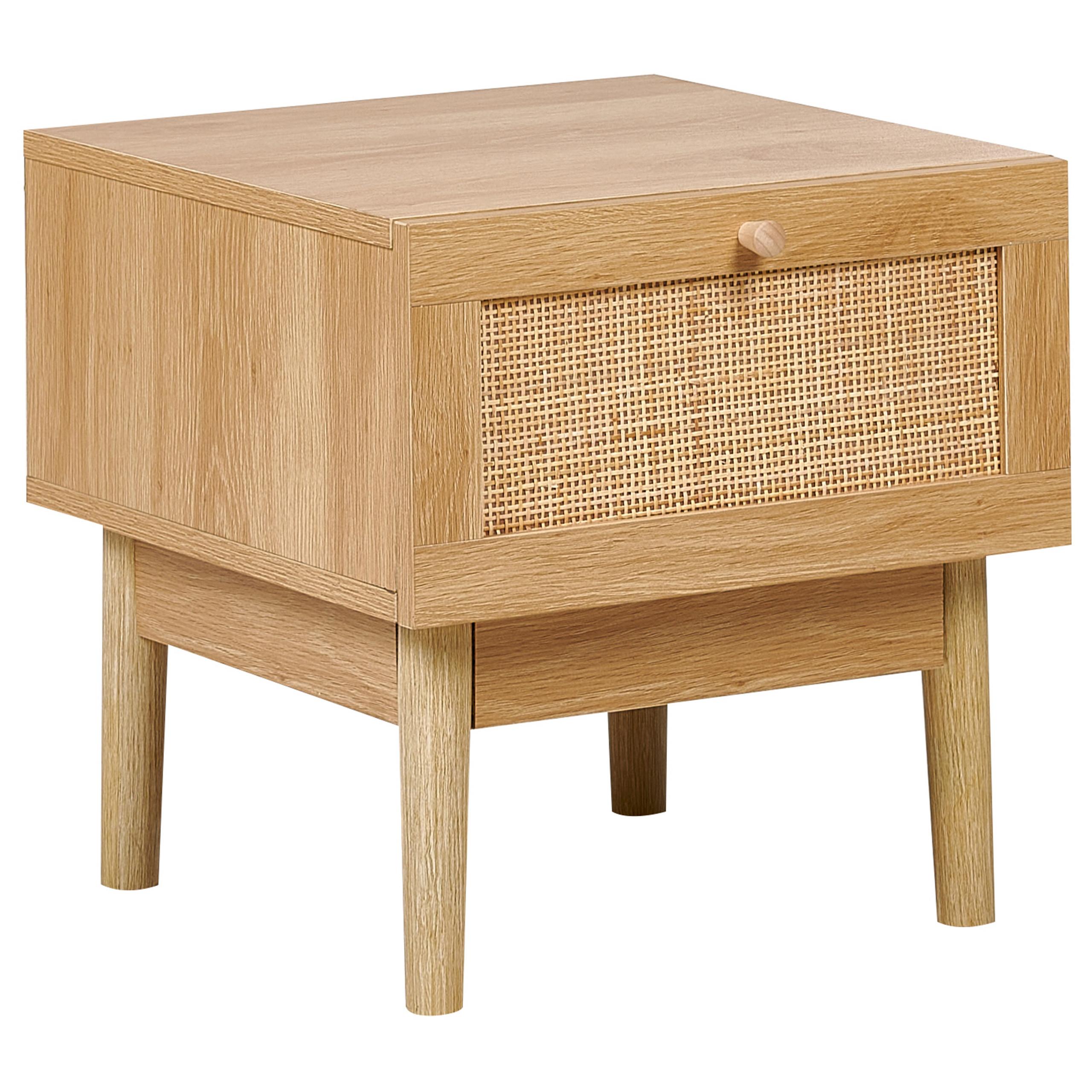 NACHTTISCH mit 1 Schublade Hellbraun Nivo - Braun, Holzwerkstoff (42/40/40cm) - Beliani