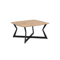 COUCHTISCH PRAIANO, MDF, in Eichenoptik, Eiche-Schwarz, 75 x 75 x 40 cm - Schwarz/Braun, Holzwerkstoff/Metall (75/75/40cm) - KADIMA DESIGN