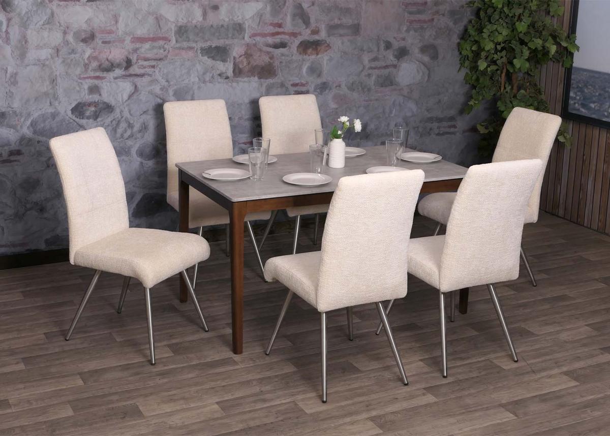 ESSZIMMERSTUHL Cremeweiß 6er-Set - Weiß, Textil (68/97/64cm) - MCW