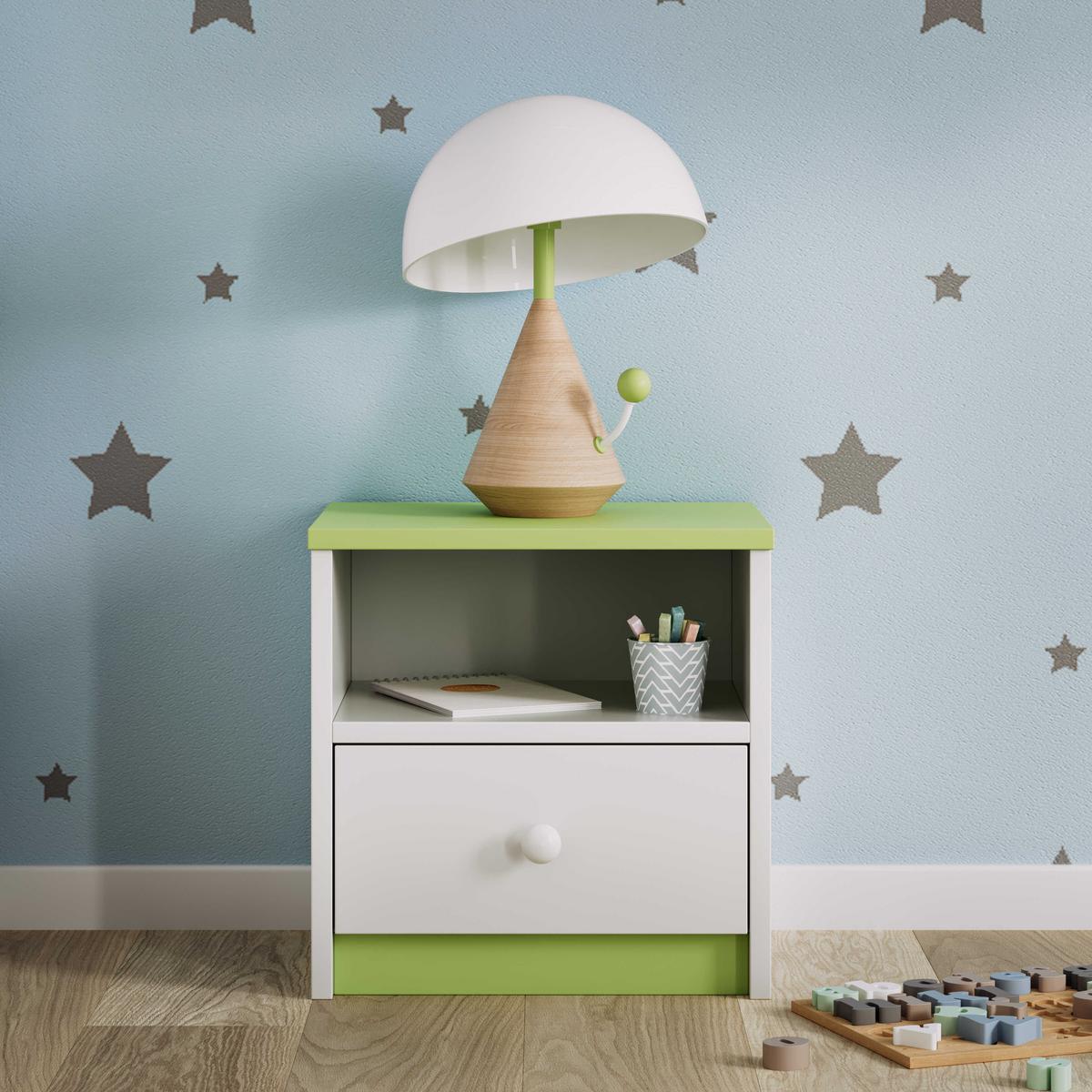 KINDER-NACHTTISCH Babydreams Grün 39/40/30 - Grün, Holzwerkstoff/Kunststoff (39/40/30cm) - RAUMHIRSCH FURNITURE