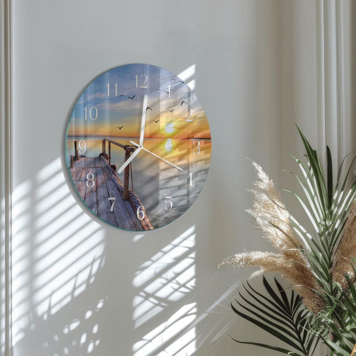 WANDUHR aus Glas Ø30 cm - Pier - Multicolor, Glas (30/30/0.4cm) - TULUP