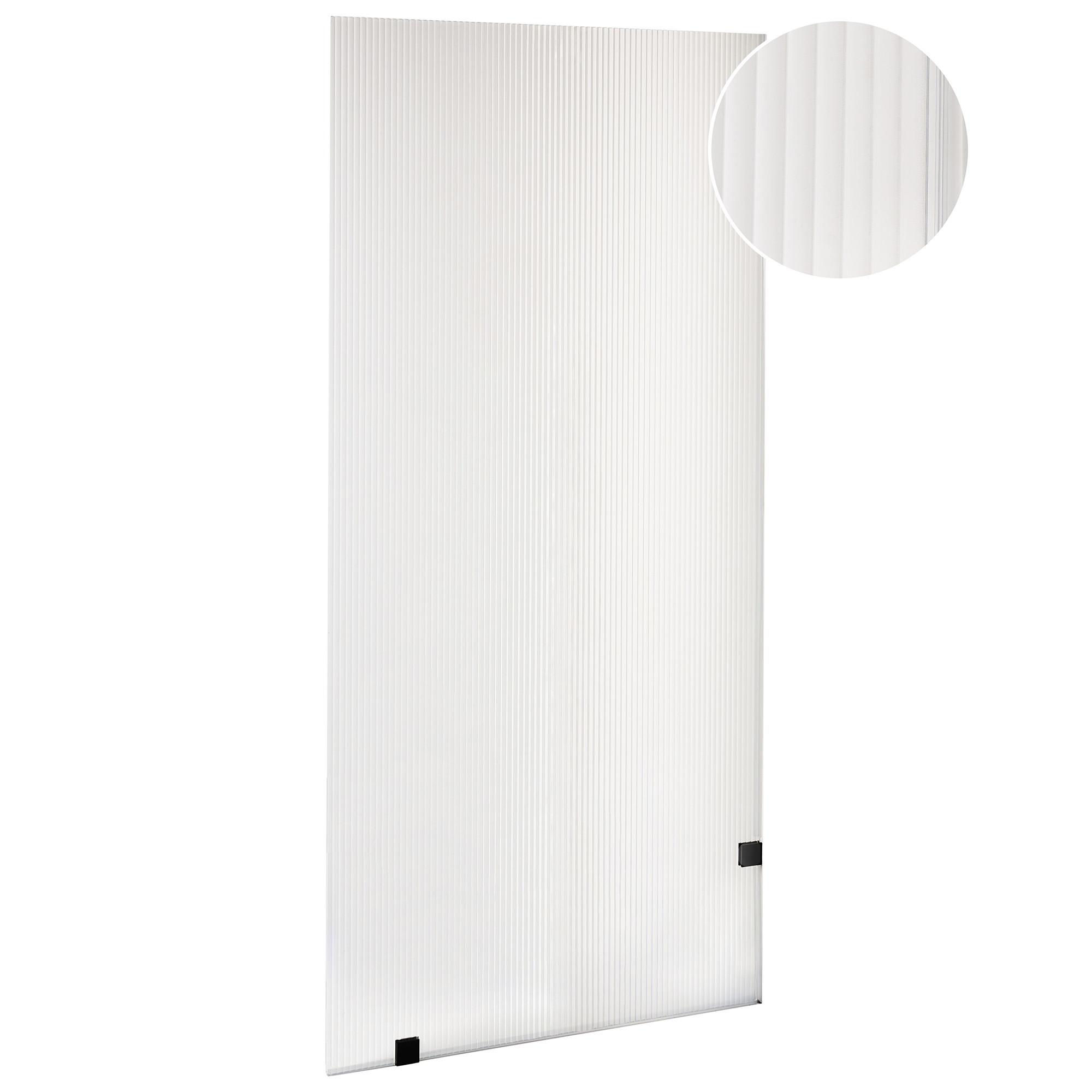 DUSCHWAND 90/195 cm Transparent Mahuida - Transparent/Schwarz, Glas (90/195cm) - Beliani
