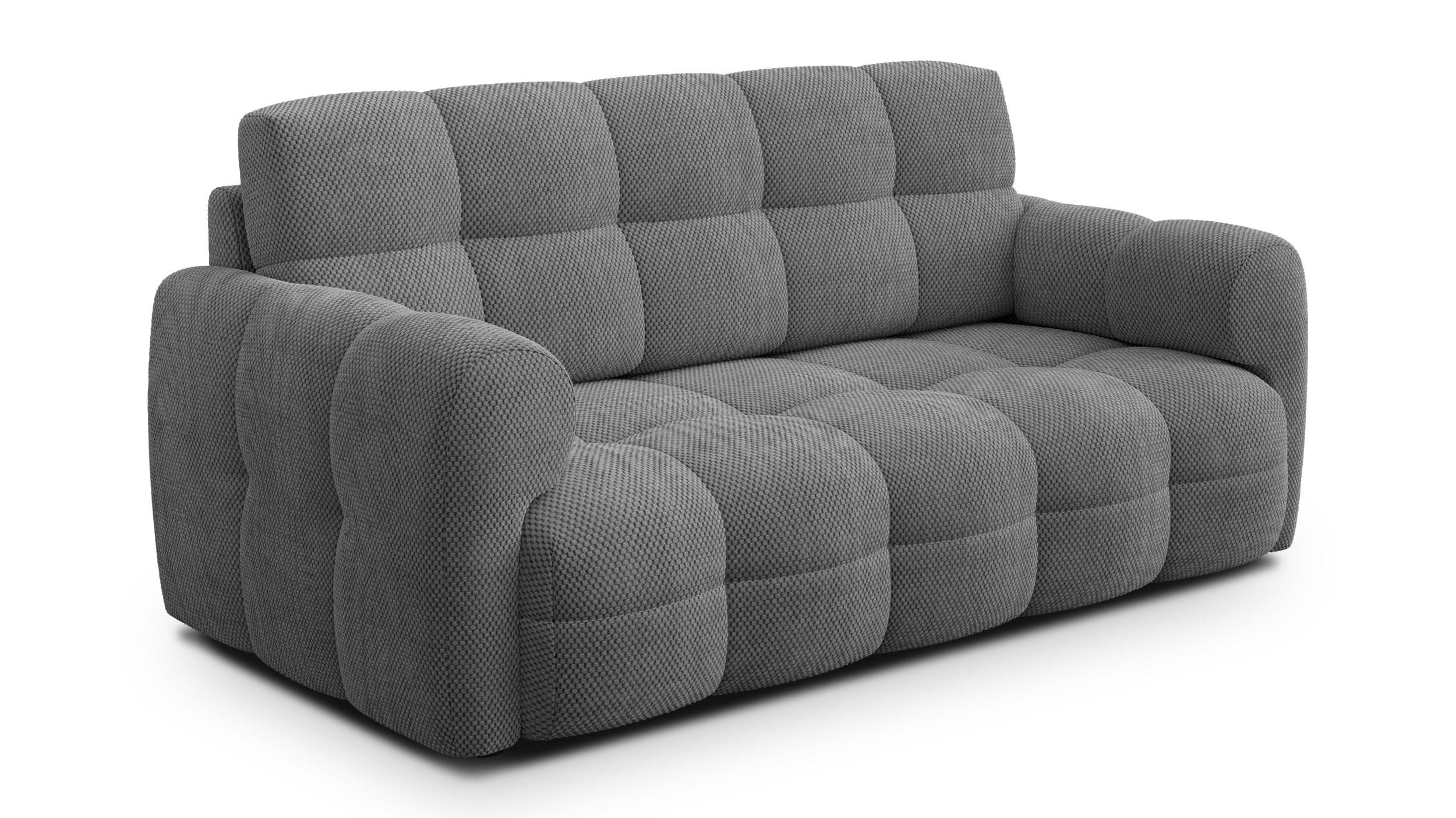 SOFA MELLOW 2,5-Sitzer, grau - Schwarz/Grau, Holz/Textil (183/87/98cm) - Wozimo