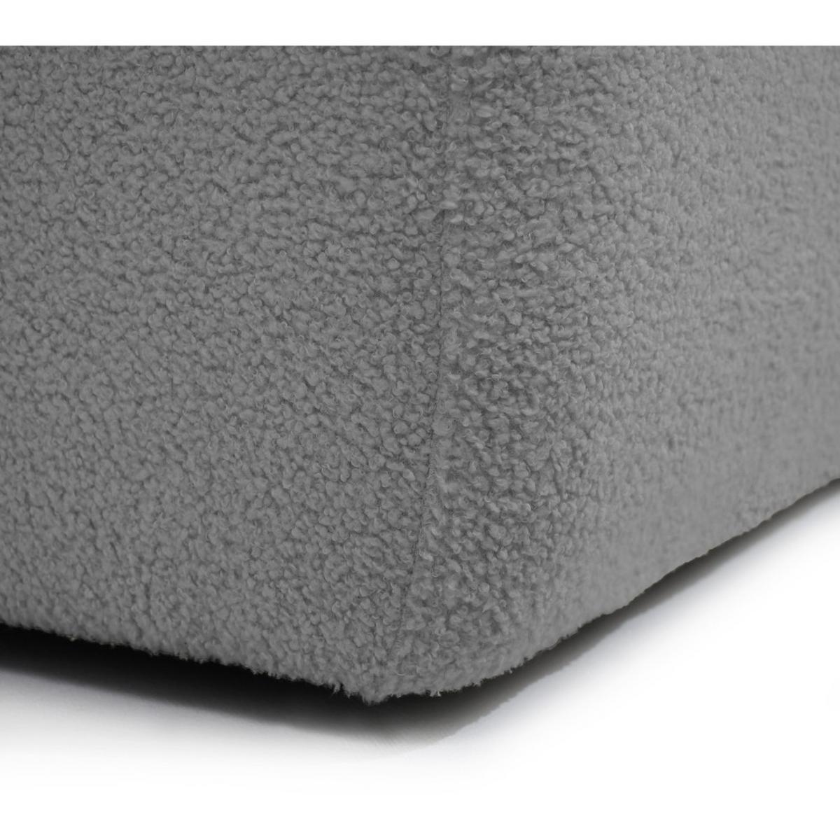 WOHNLANDSCHAFT Noel mit Schlaffunktion, Dunkelgrau, Bouclé-Stoff - Dunkelgrau, Holzwerkstoff (375/93/163cm) - Beautysofa