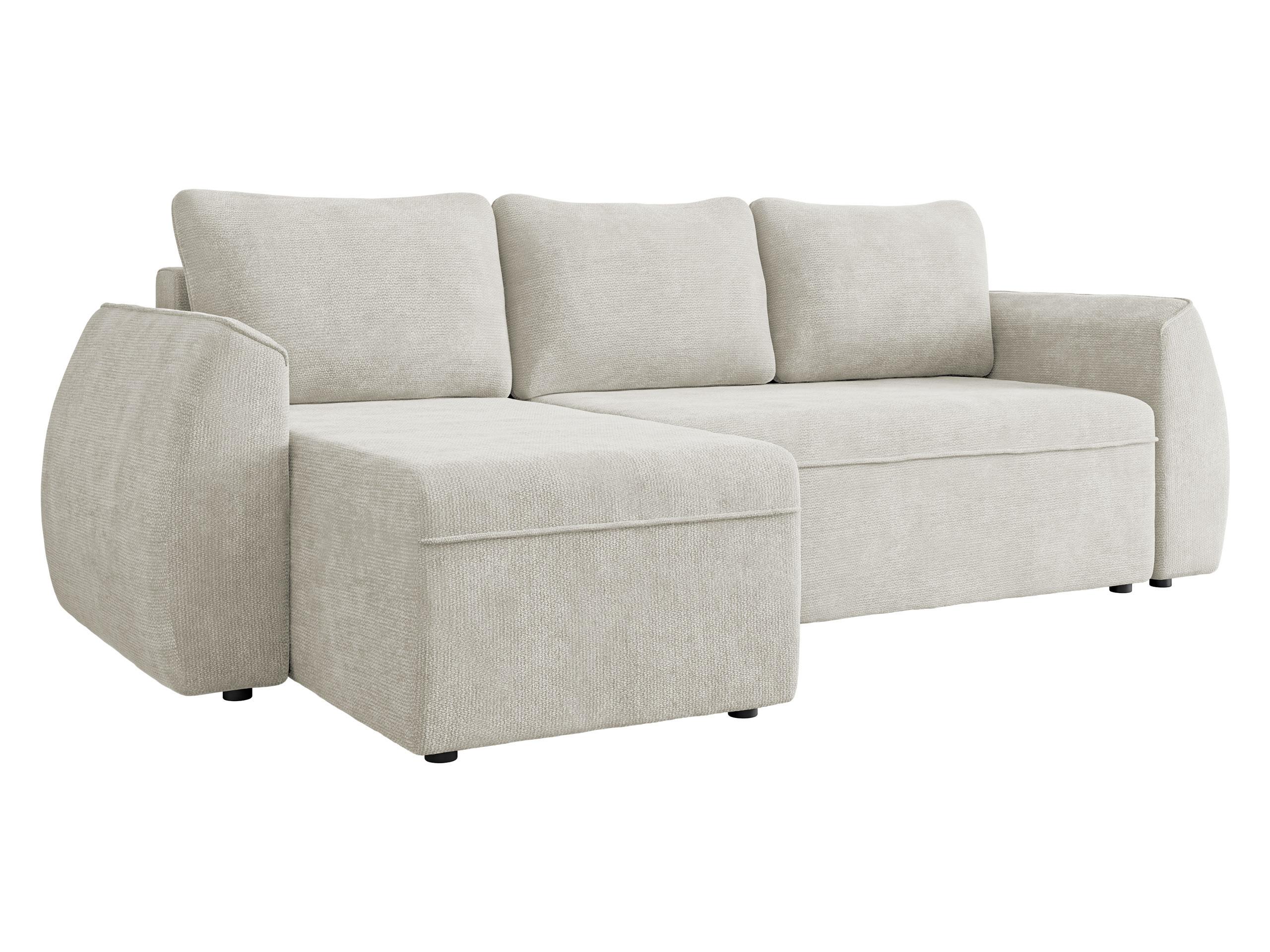 ECKSCHLAFSOFA Darlan - Creme/Schwarz, Holz/Kunststoff (245/143cm) - MIRJAN24