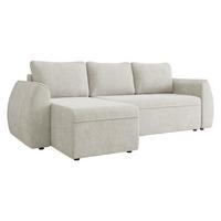 ECKSCHLAFSOFA Darlan - Creme/Schwarz, Holz/Kunststoff (245/143cm) - MIRJAN24