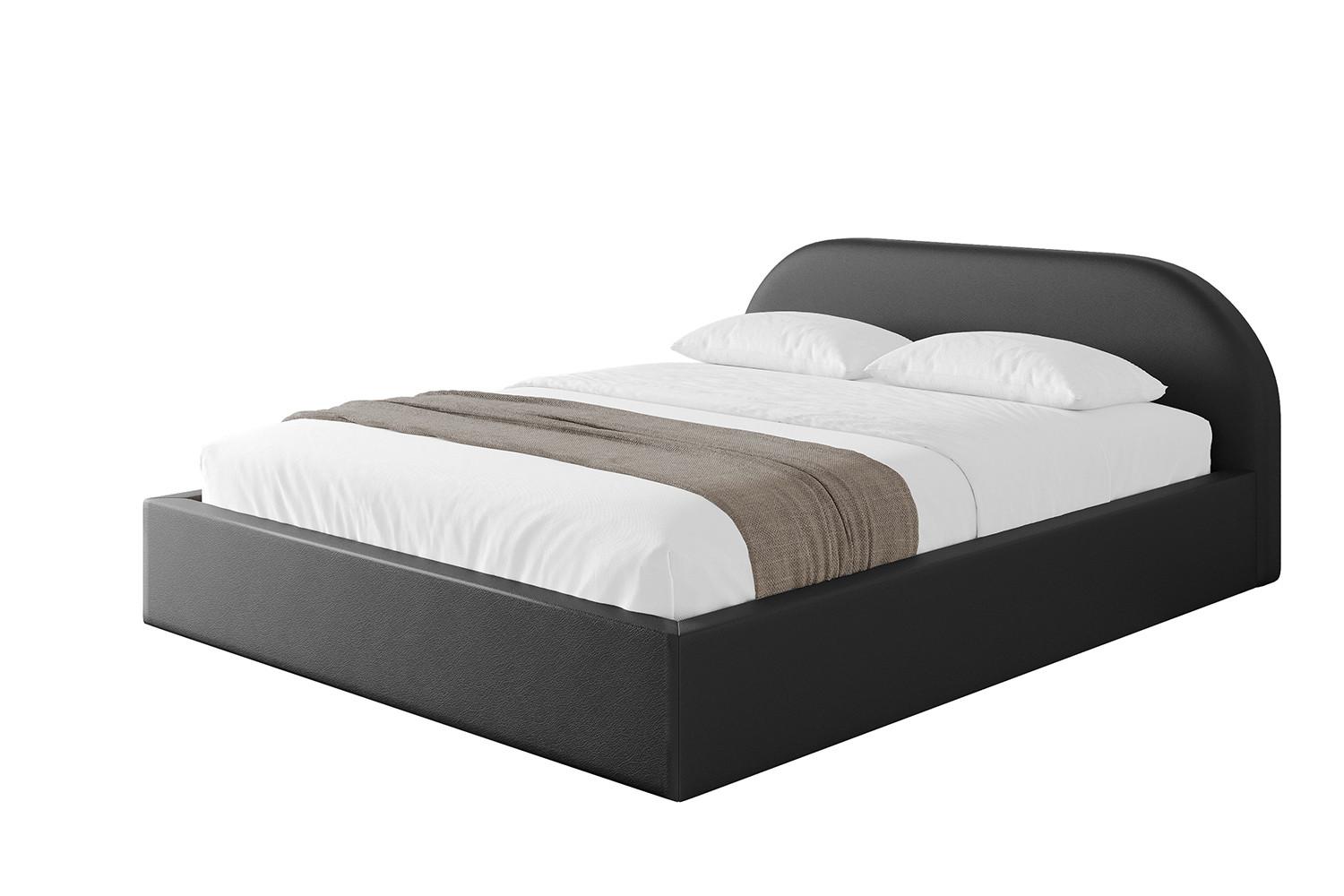 POLSTERBETT mit Bettkasten und Lattenrost, Boxbett ohne Matratze - TIVON-V1 180x200 Schwarz Kunstleder - Schwarz Hochglanz, Holzwerkstoff/Textil (180/200cm) - ALTDECOR