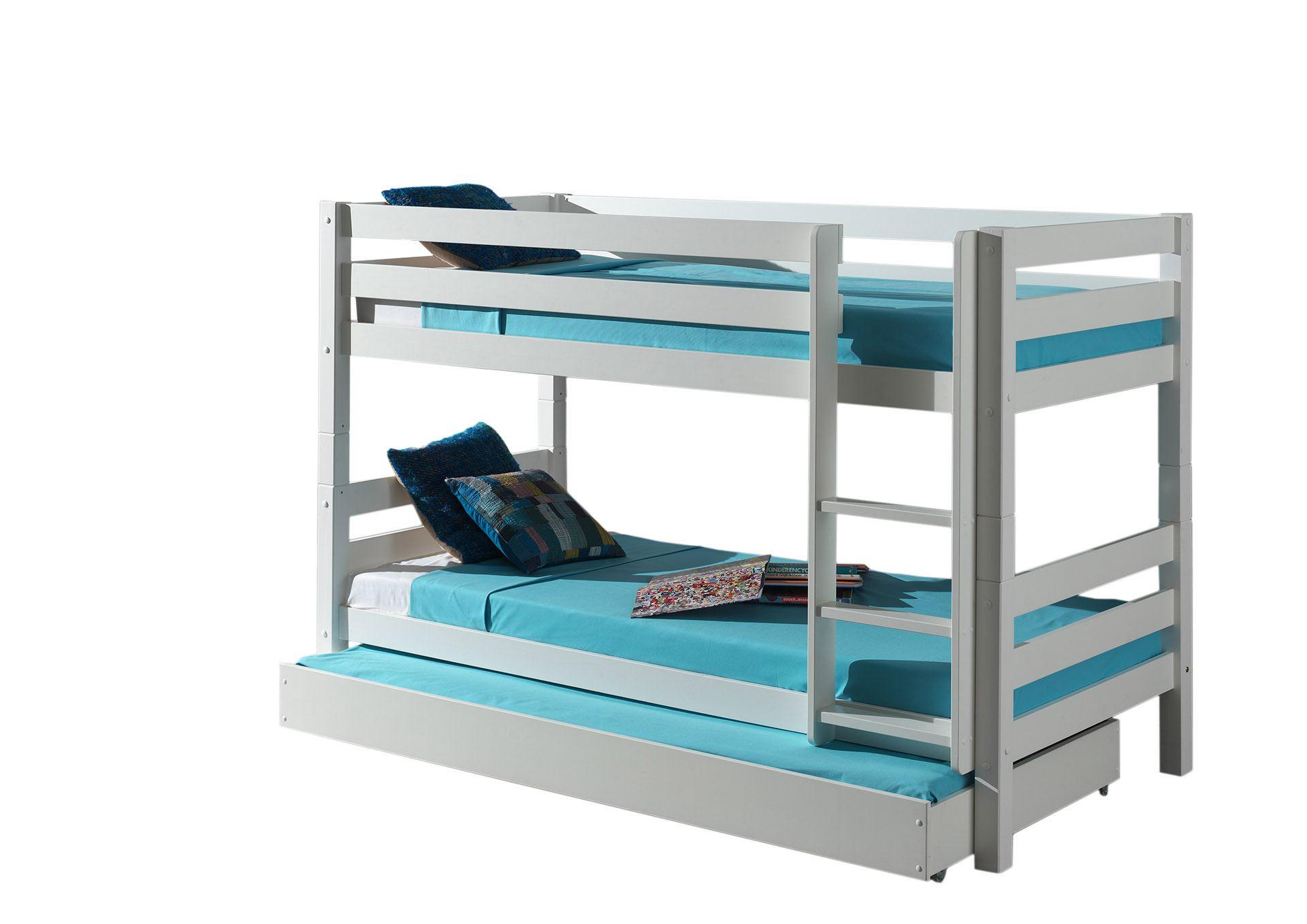 ETAGENBETT Karolina 210x140x105 aus Massivholz in Weiß - Weiß, Holz (90/200cm) - 58aufmkessel