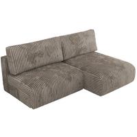 ECKSCHLAFSOFA VIVO L Hellbraun Cord - rechts - Hellbraun/Schwarz, Kunststoff/Textil (150/223cm) - MKS