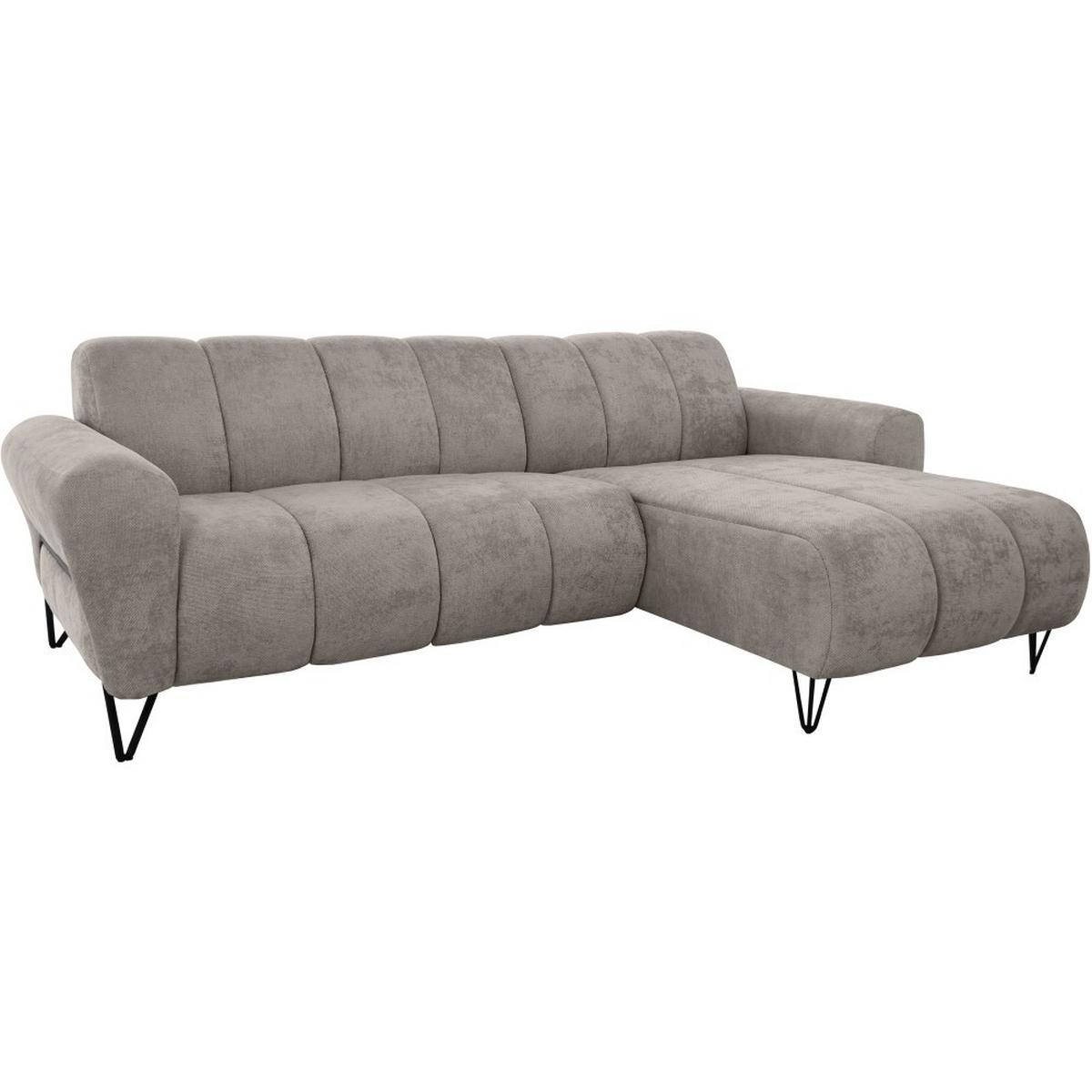 ECKSOFA Volare Mini ohne Schlaffunktion dunkelbeige rechts, Storm-Stoff - Beige/Schwarz, Textil/Metall (256/165cm) - Beautysofa