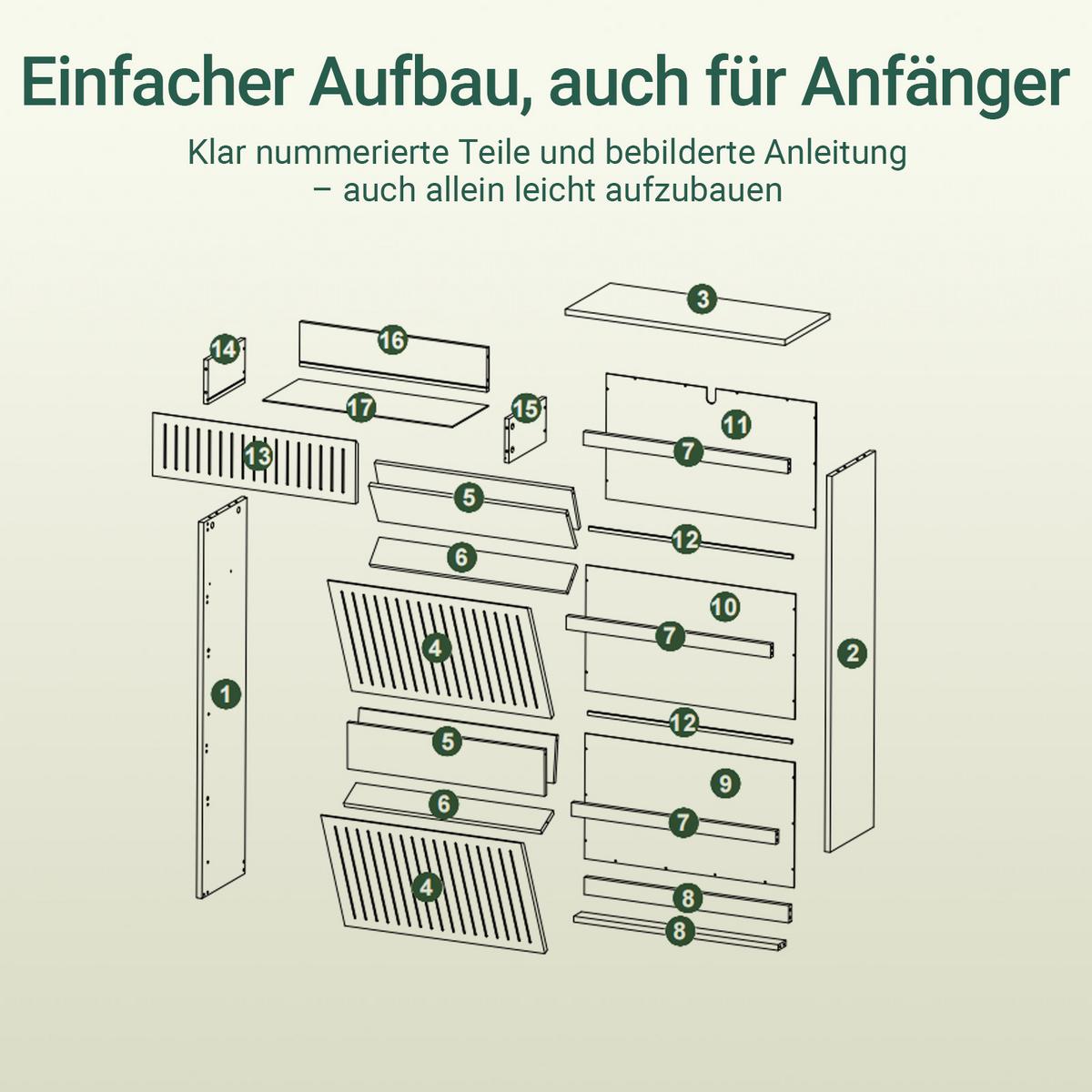 SCHUHSCHRANK mit 2 Klappen Weiß - Weiß, Holzwerkstoff (61/100/26cm) - SoBuy