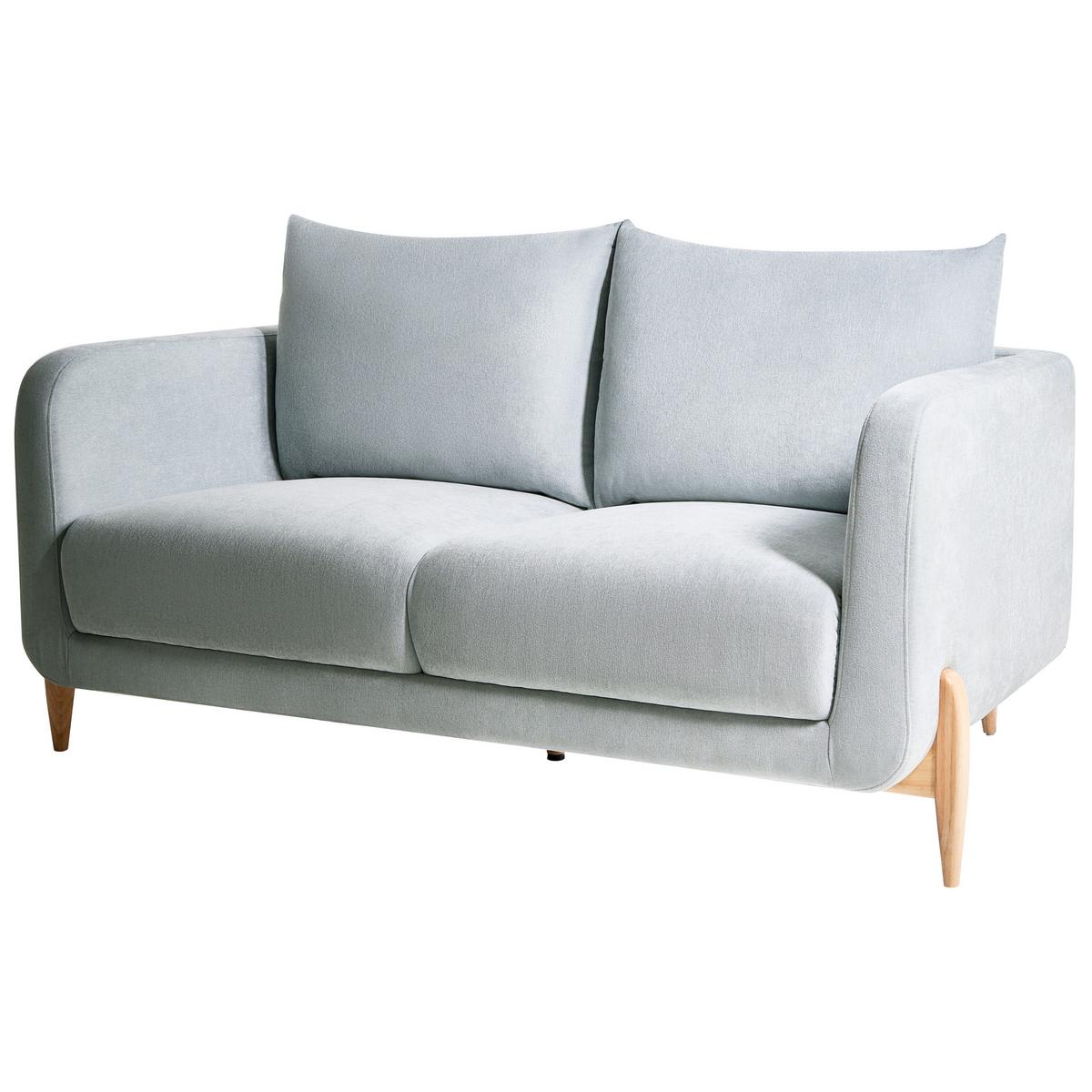 2-SITZER-SOFA Chenillegewebe Hellblau Gimo - Hellbraun, Textil (149/83/80cm) - Beliani
