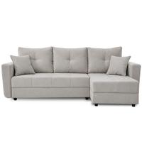 ECKSCHLAFSOFA Verona mit Bettkasten und universeller Ottomane 240 cm, Beige - Beige, Textil (240/148cm) - Beautysofa