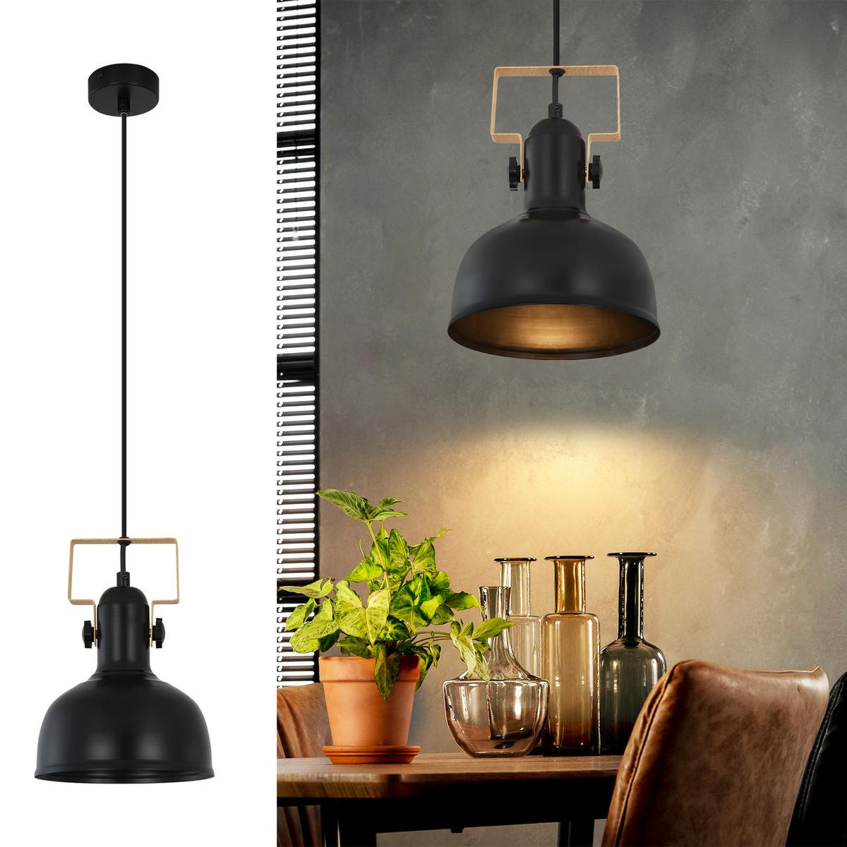 PENDELLEUCHTE Thilo 1-flammig 18/18/175 cm - Schwarz, Metall (18/18/175cm) - Nettlife