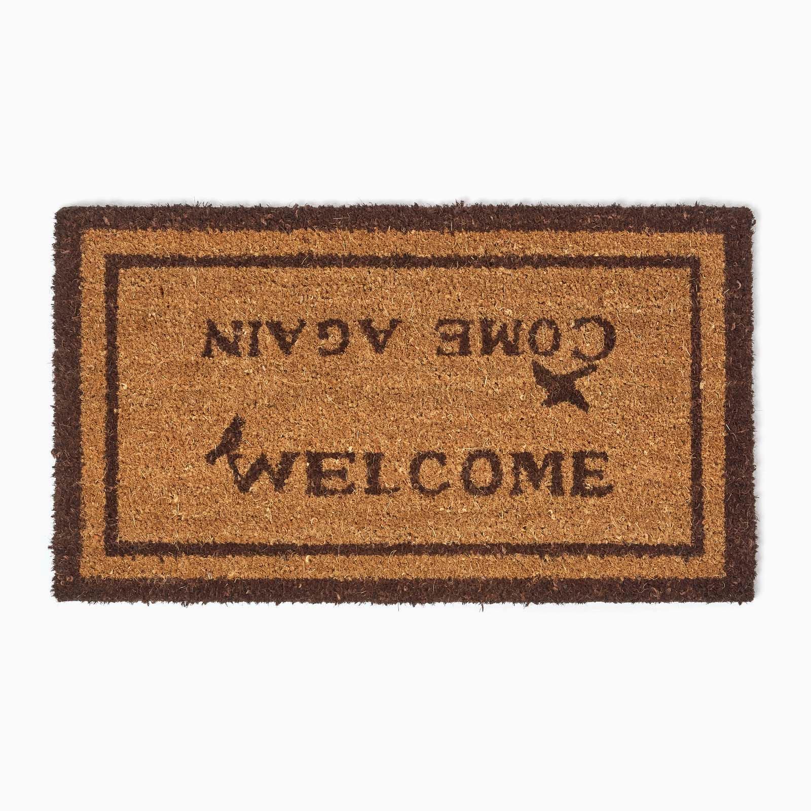 FUSSMATTE Welcome/Come Again, Kokosfaser 40/70 cm - Naturfarben, Naturmaterialien (40/70cm) - Homescapes