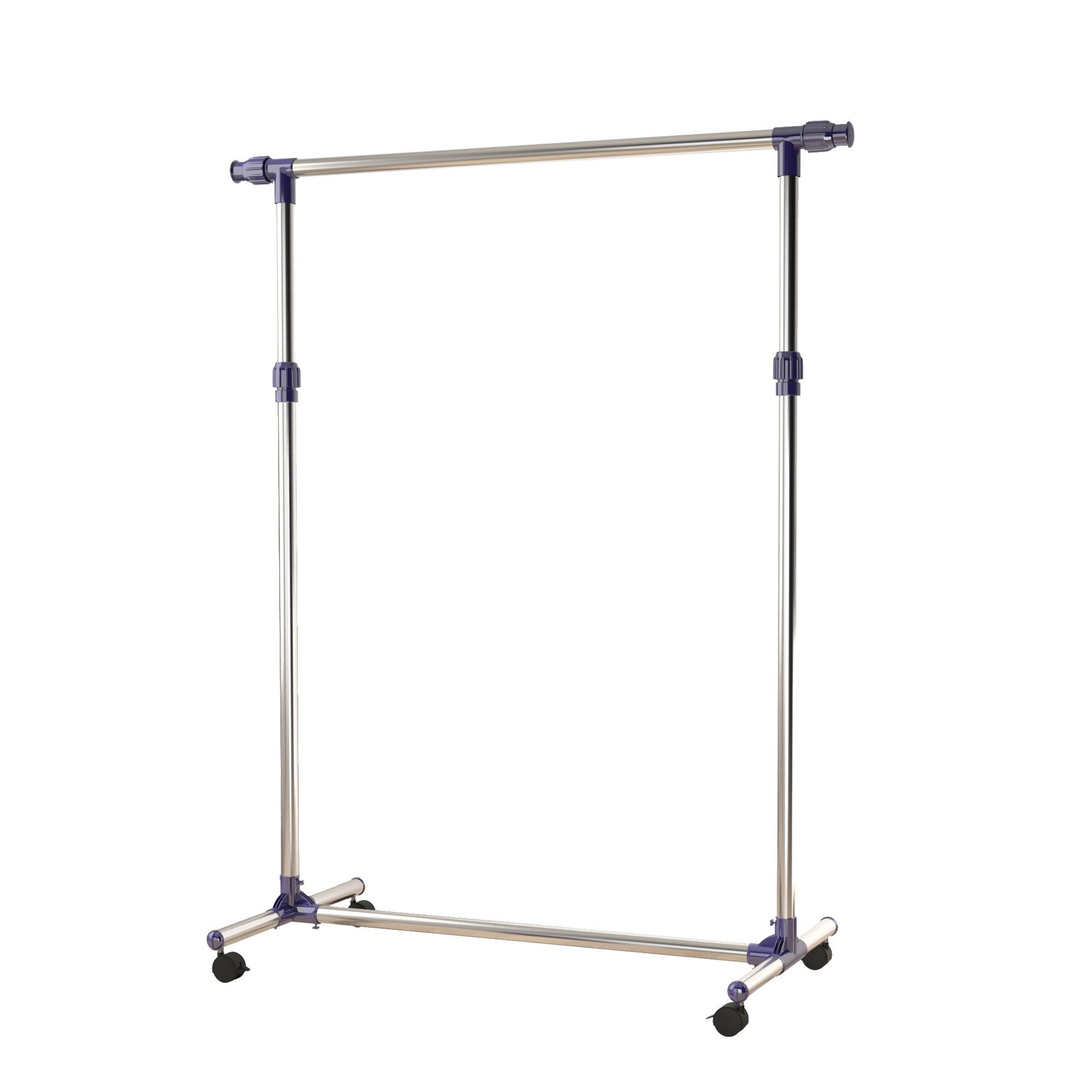 GARDEROBENSTÄNDER Kleiderständer mit Rollen Höhenverstellbare Kleiderstange - Silberfarben, Metall (86/95/45cm) - HOMCOM
